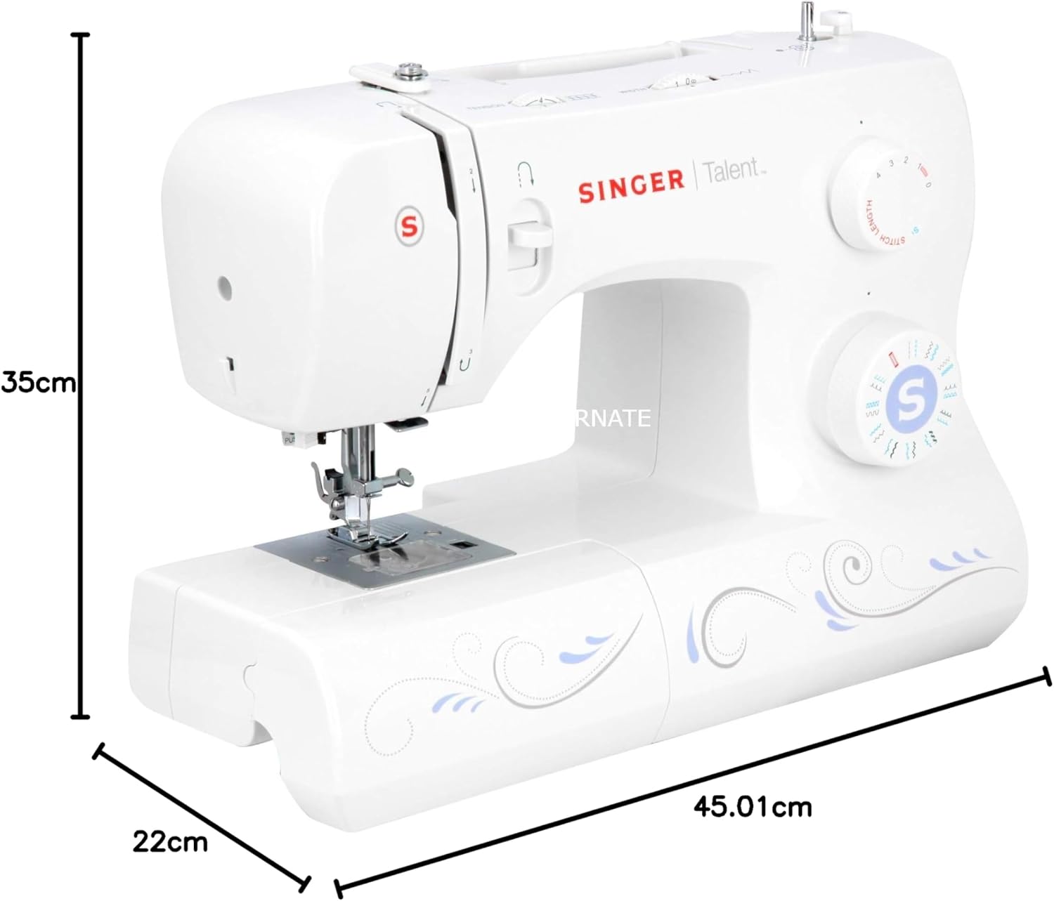 Singer Maquina De Coser Mecanica Talent 3323-30 Puntadas Utilitarias, Puntadas Ojal Totalmente Automático de un Paso, Zig-Zag Hasta 6mm, Enhebrado Automático, Maquina De Coser Profesional, Blanco