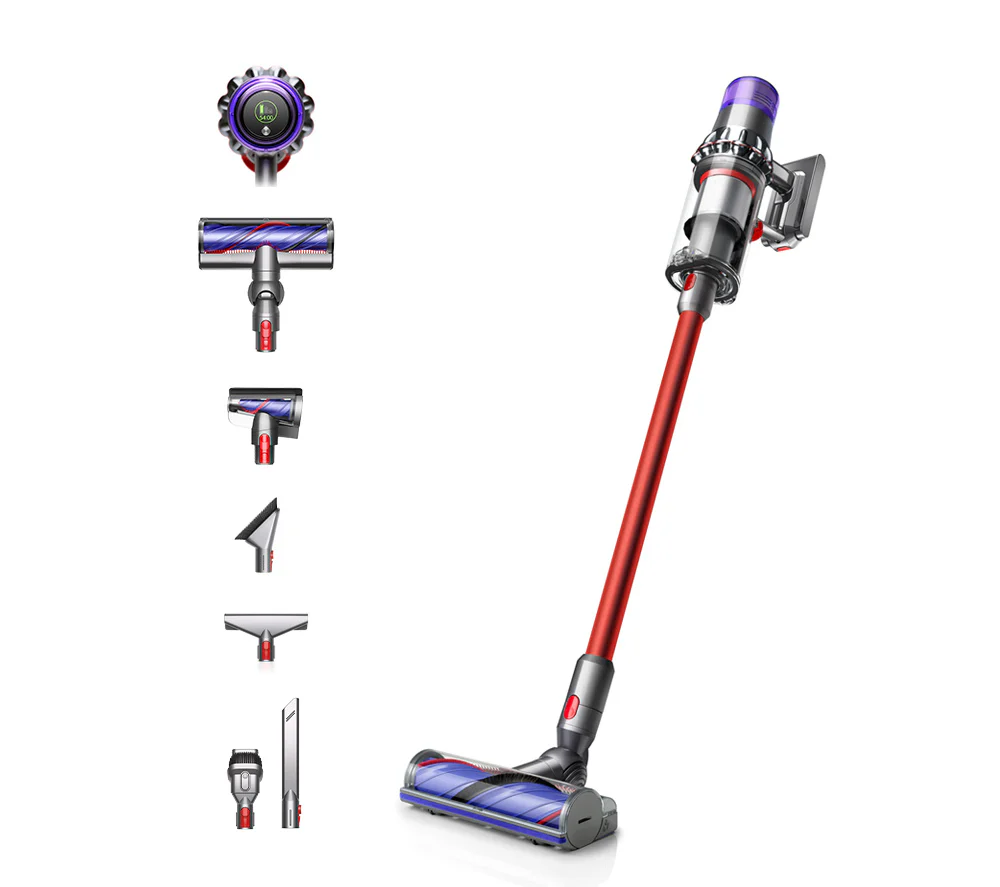 2025 Dyson V11 Extra Aspiradora Escoba Inalámbrica – Hasta 60 minutos de autonomía – Acabado Níquel y Rojo