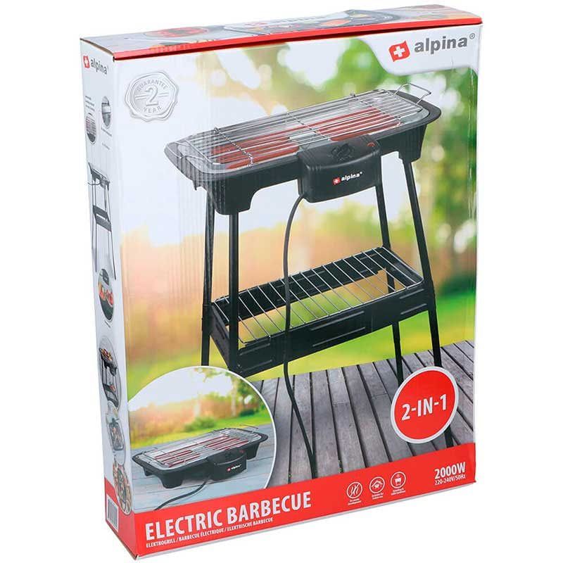 Barbacoa Eléctrica Alpina 2 En 1 2000w Negro 60x43x35 Cm