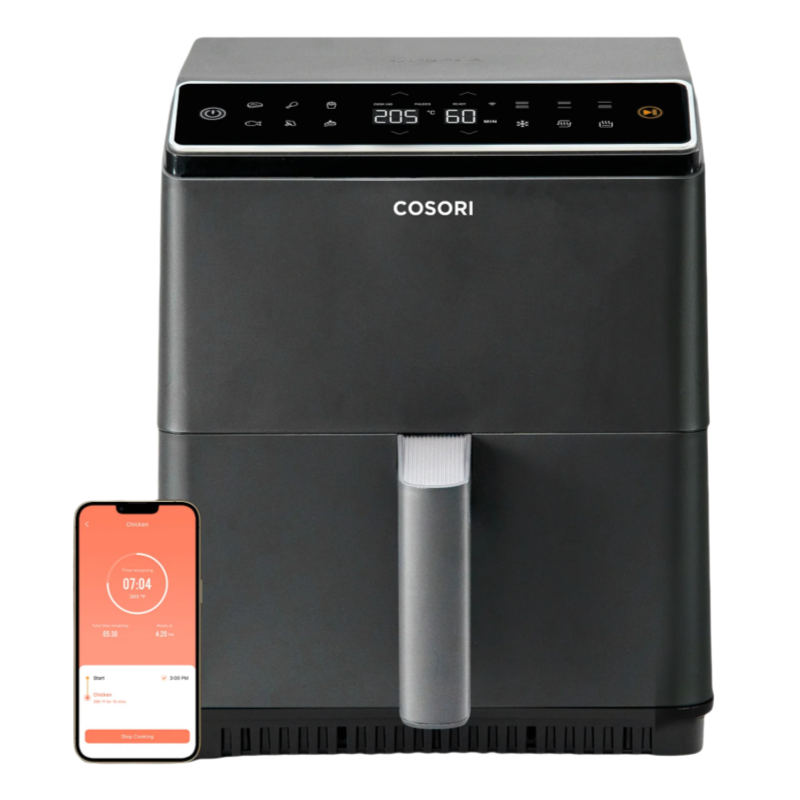 Cosori Dual Blaze Freidora de Aire Inteligente 6.4L – Gris Oscuro