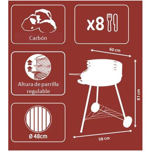 Barbacoa de Carbón New Manaus 48 cm