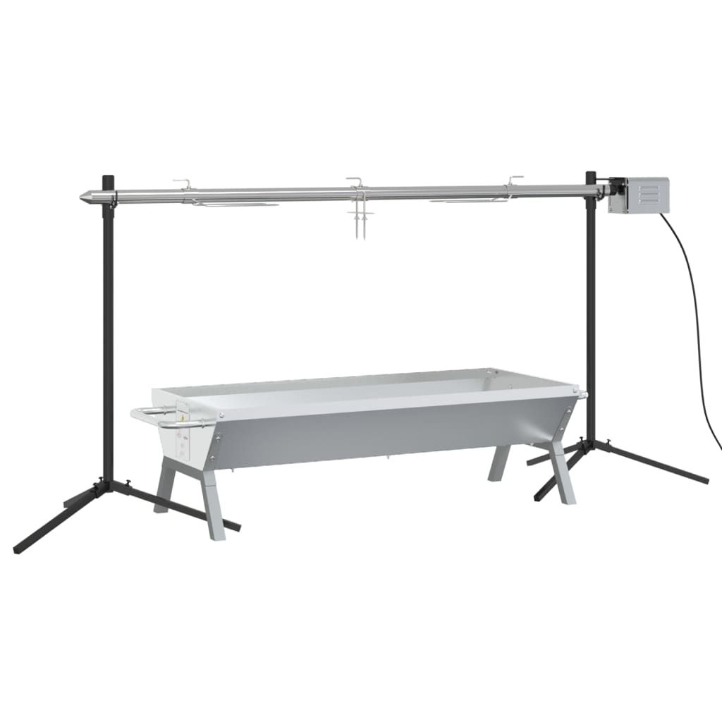 Juego De Barbacoa Automática Y Bandeja Acero Inoxidable Vidaxl