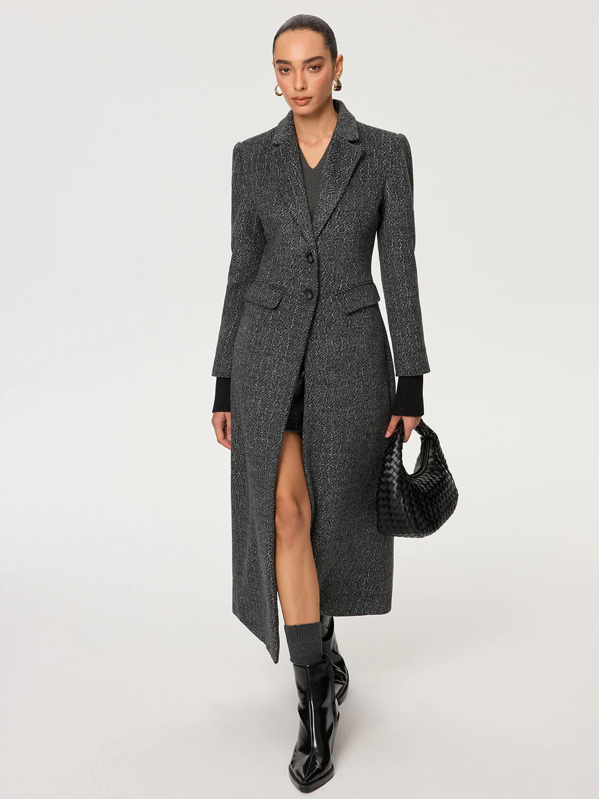 Flecked Wool-blend Coat