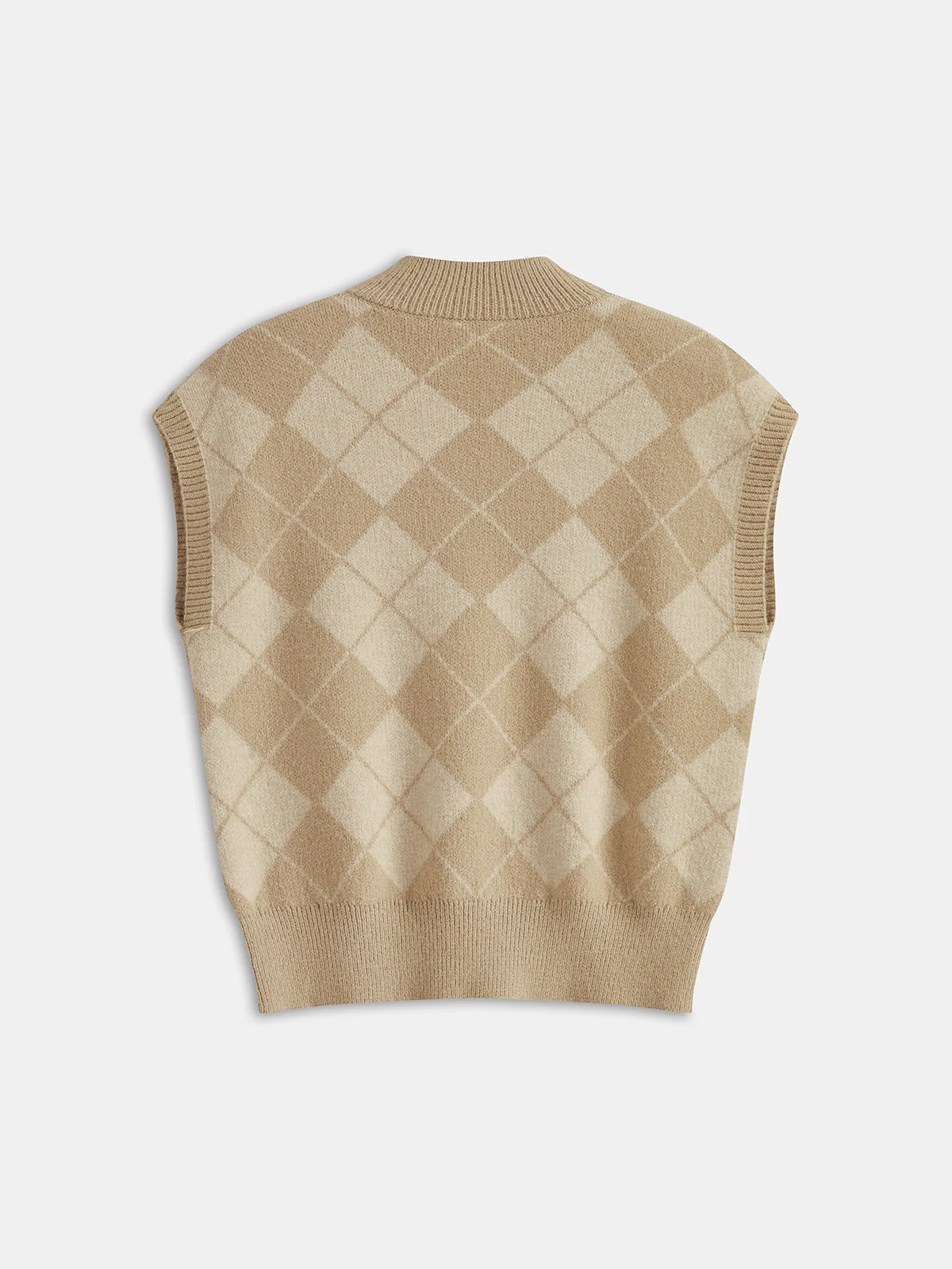 Argyle Knit Sleeveless Vest