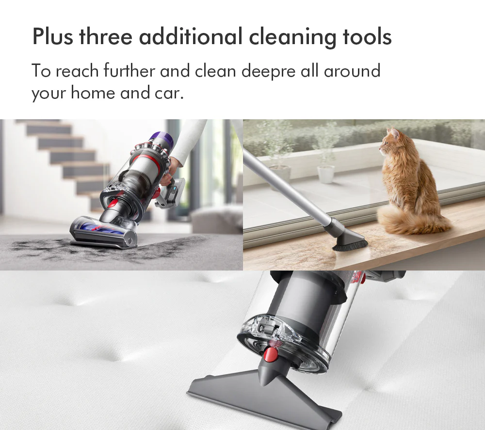 2025 Dyson V11 Extra Aspiradora Escoba Inalámbrica – Hasta 60 minutos de autonomía – Acabado Níquel y Rojo