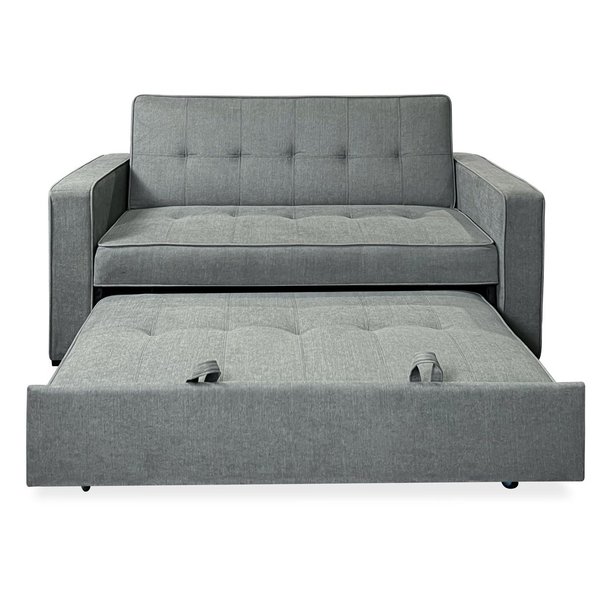 Sofá Cama De 2 Plazas Modelo Vienna Con Reposabrazos, Gris, Diseño Moderno, Práctico Y Funcional