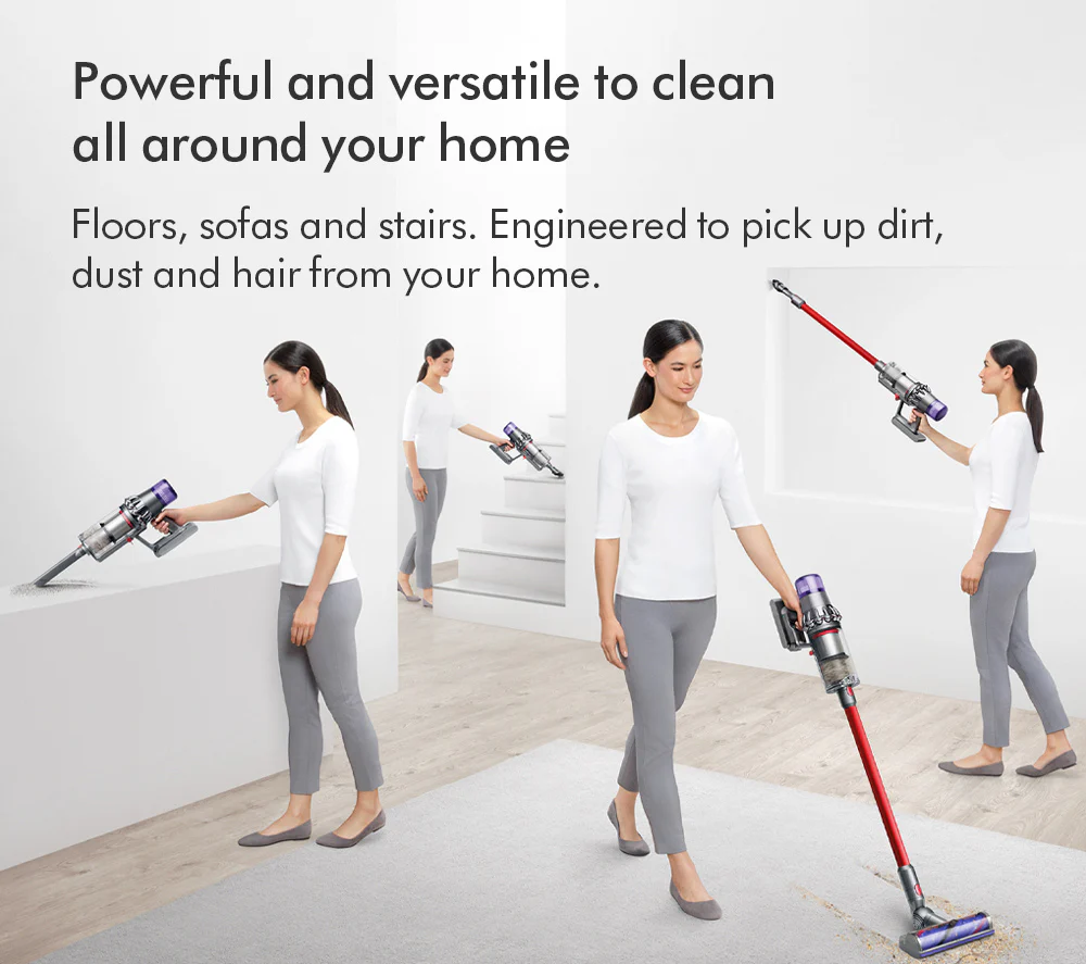 2025 Dyson V11 Extra Aspiradora Escoba Inalámbrica – Hasta 60 minutos de autonomía – Acabado Níquel y Rojo