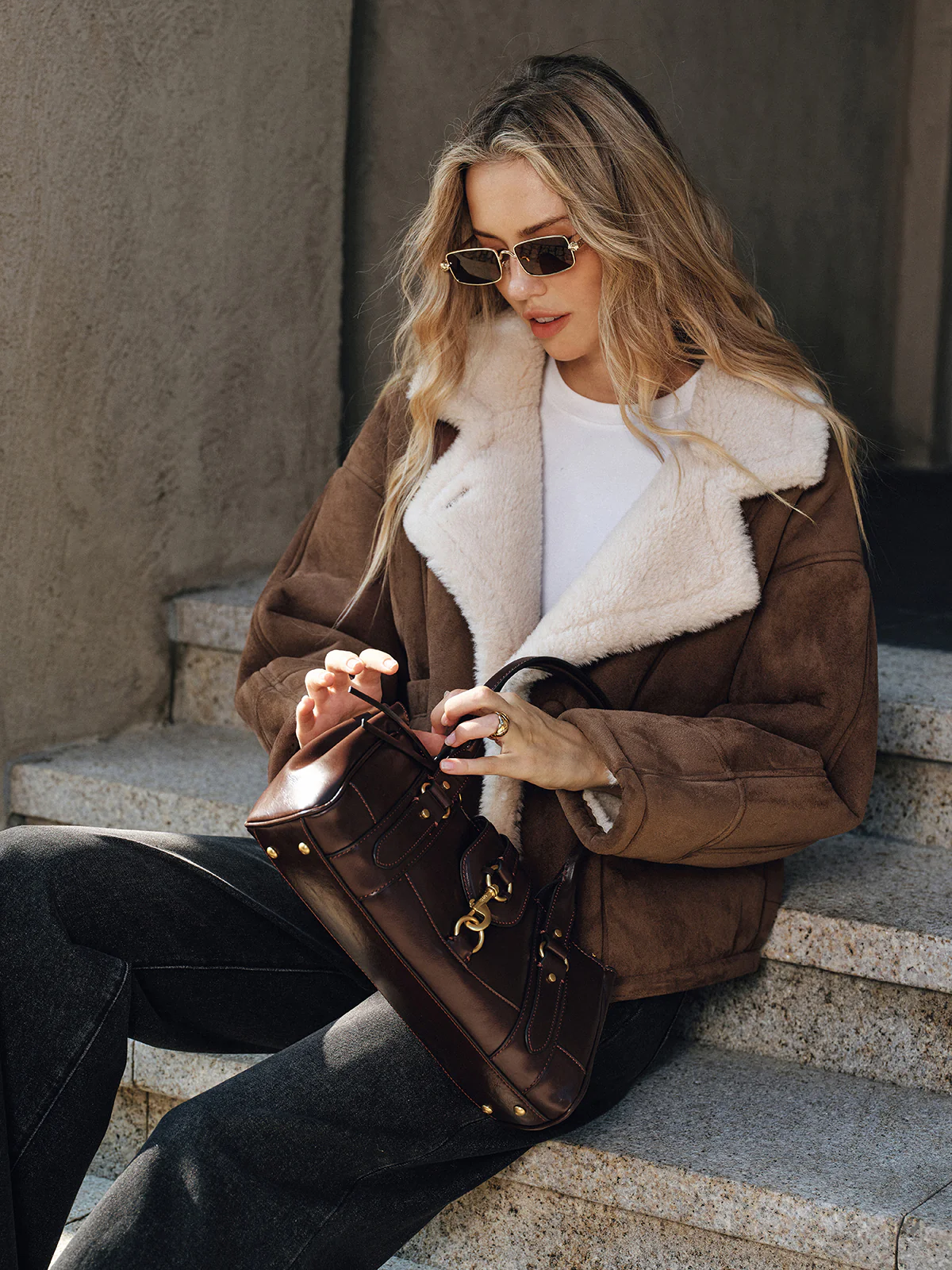 Fleece Lined Lapel Coat