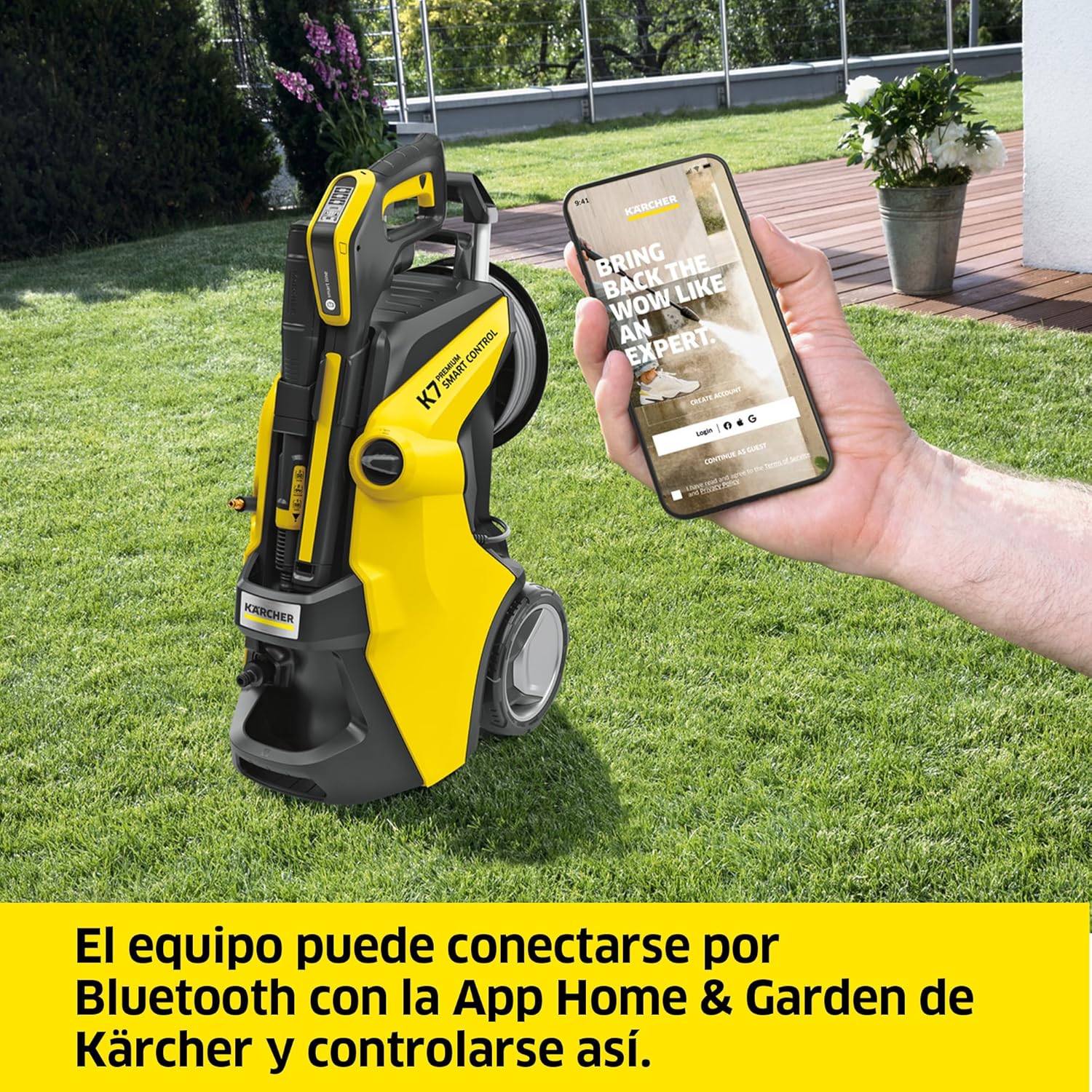 Kärcher K 7 Premium Smart Control Flex Home Pressure Washer, Pressure: 180 Bar, Flow Rate: 600 l/h, Performance: 60 m²/h, Water Filter, Weight: 18 kg, Flex Hose, Multi Jet Lance