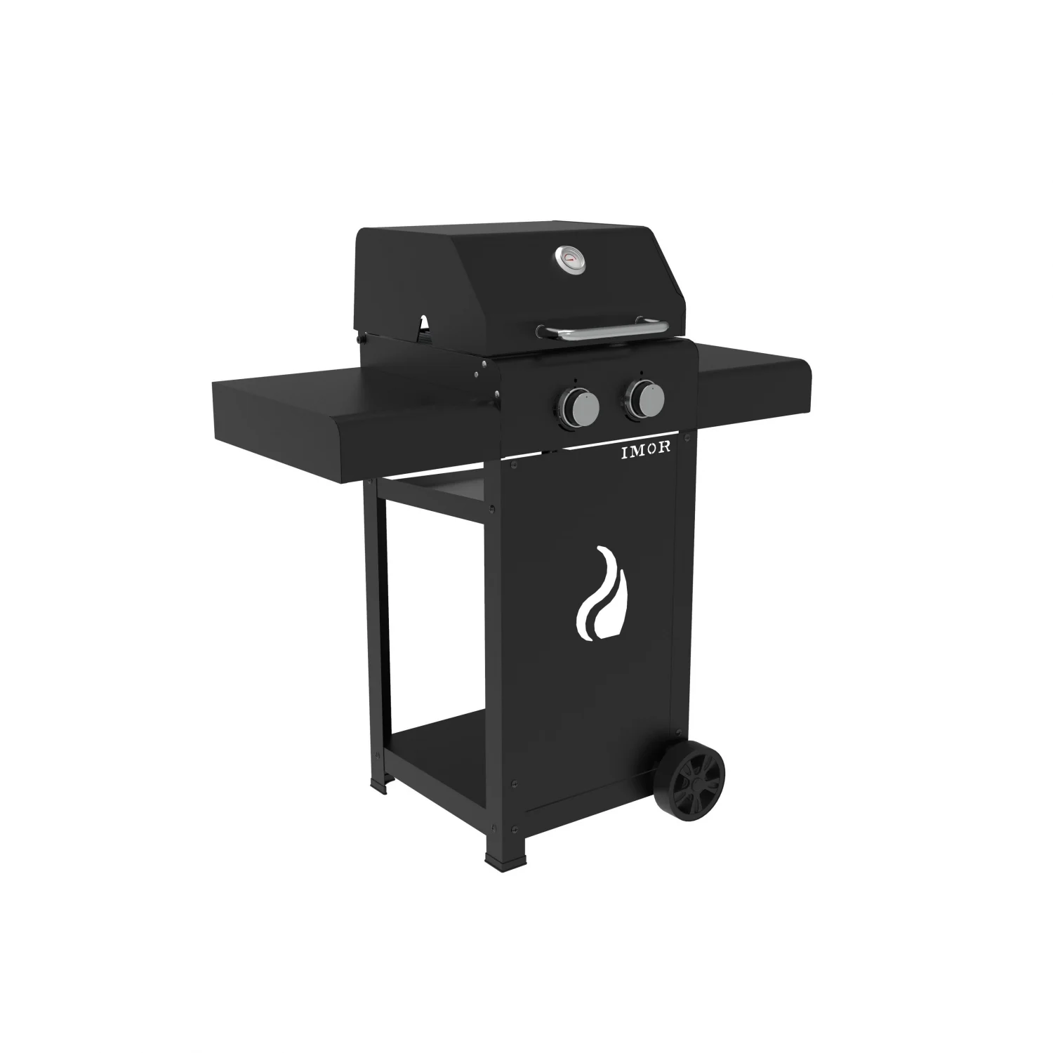 Barbacoa de Acero 2 Fuegos Butano y Propano uso Piedra de Lava Pereda