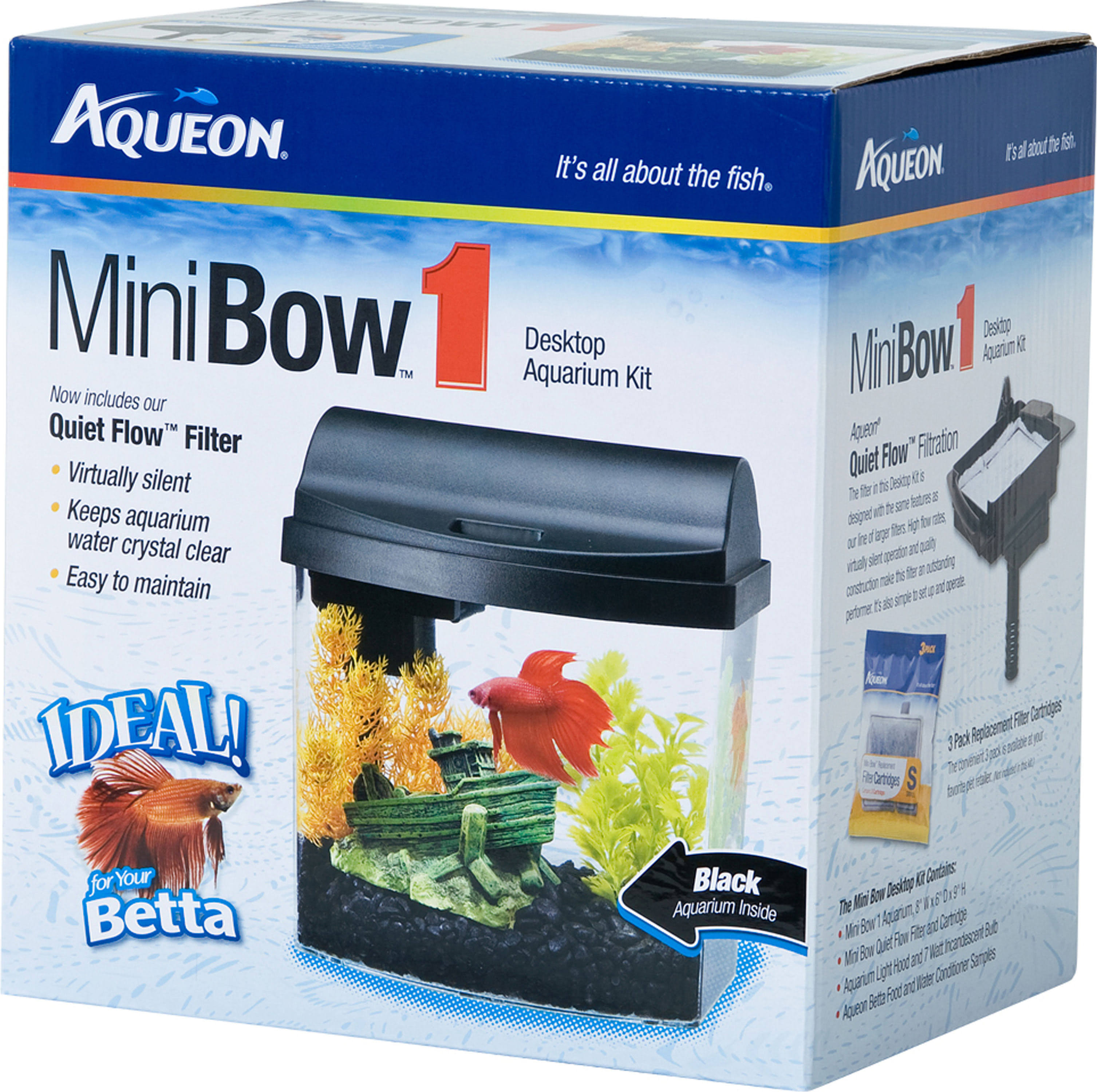 Aqueon LED MiniBow Aquarium Kit Black 5 Gallon