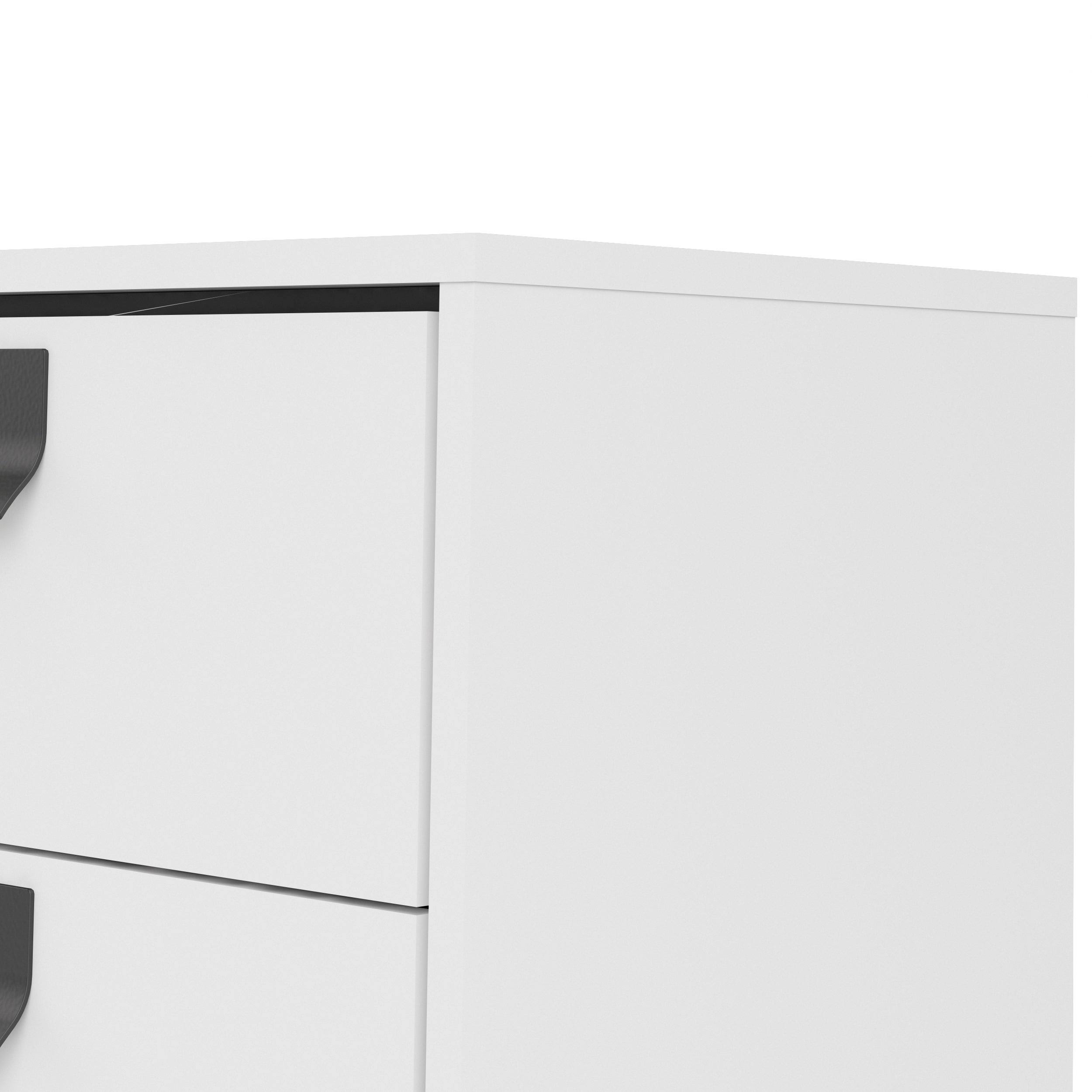 Tvilum Ry 1 DOOR, 2 Drawer Sideboard, White Matte/Black
