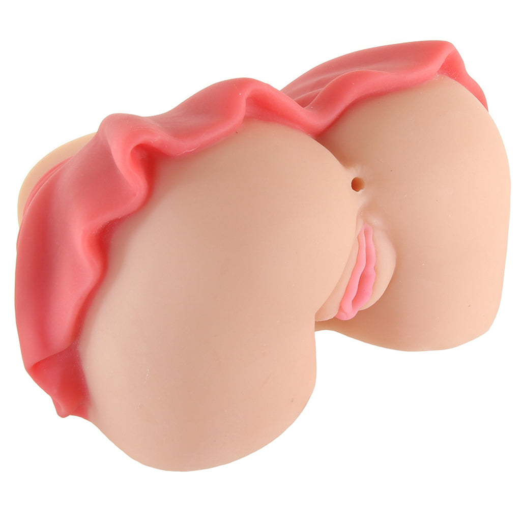 Grey Mini Skirt Pussy & Anus Masturbator