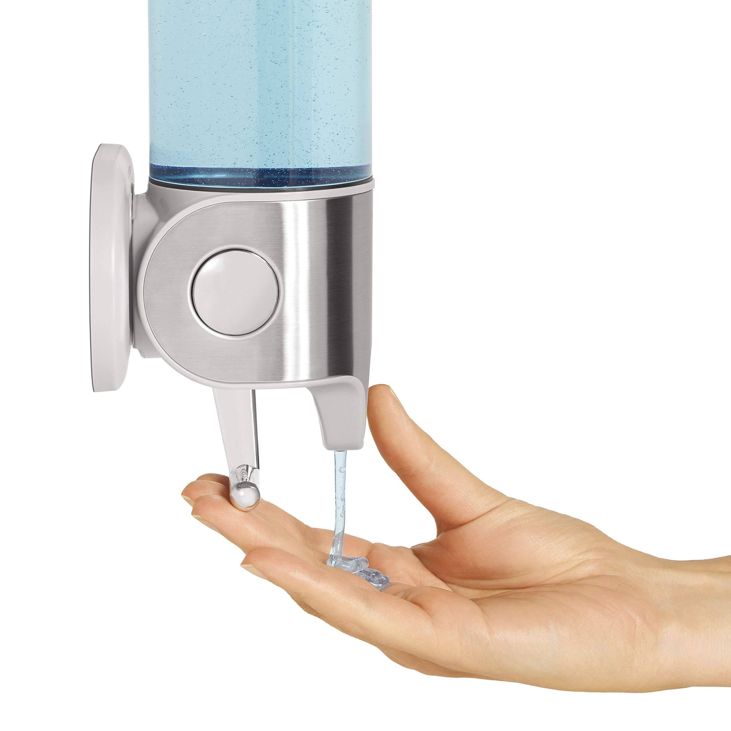 simplehuman Triple Wall Mount Shower Pump 3 x 15 fl oz Shampoo and Soap Dispensers Stainless Steel