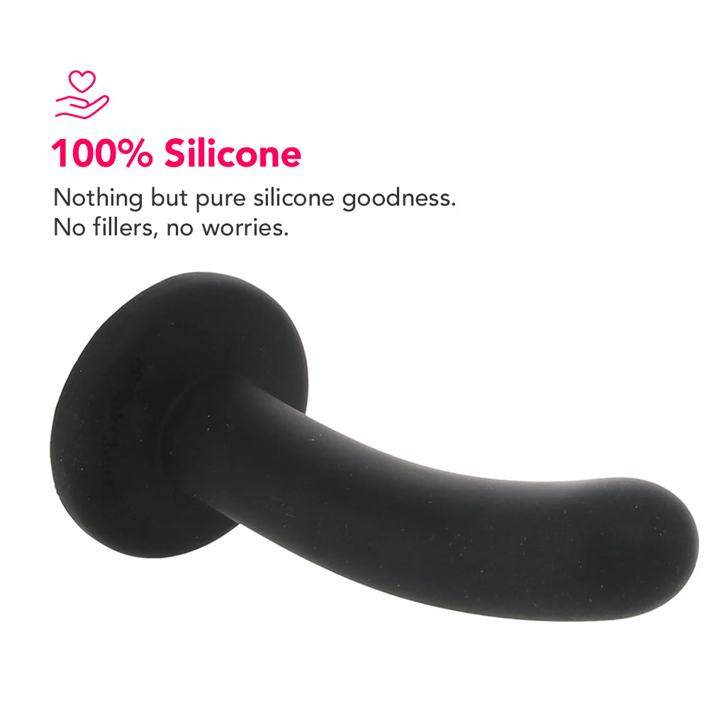 PinkCherry Premium 6 Inch Black Silicone Slim Anal Dildo