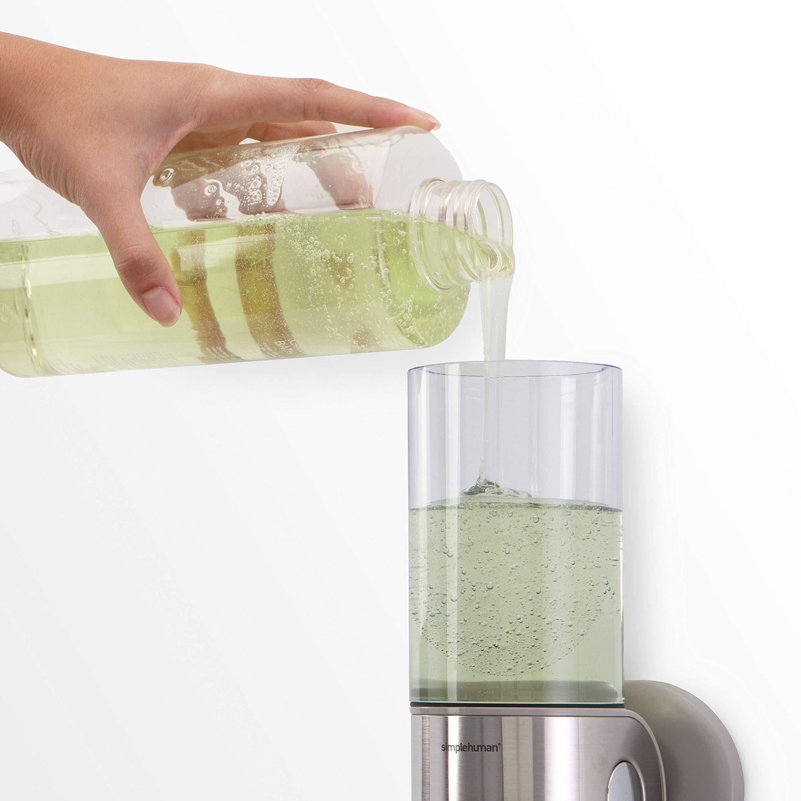 simplehuman Triple Wall Mount Shower Pump 3 x 15 fl oz Shampoo and Soap Dispensers Stainless Steel