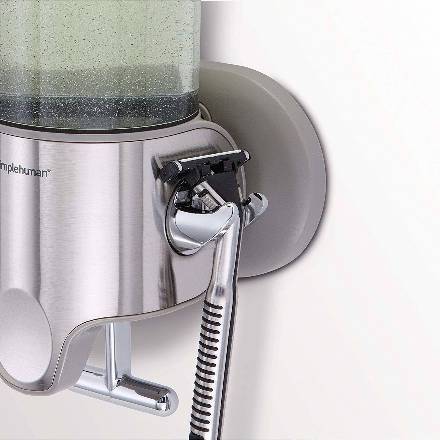 simplehuman Triple Wall Mount Shower Pump 3 x 15 fl oz Shampoo and Soap Dispensers Stainless Steel