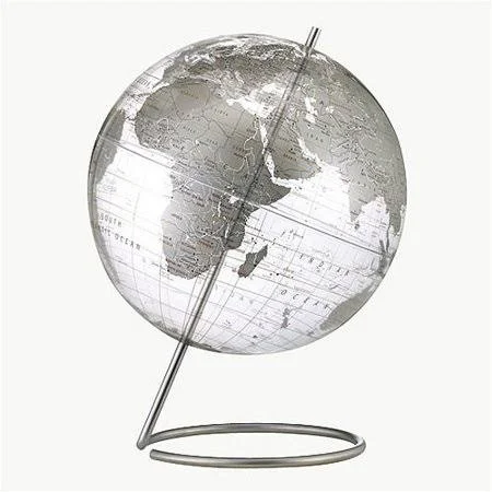 Brayden Studio Crystal Marquise Transparent Silver World Globe