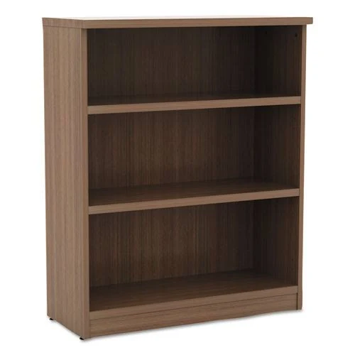 Alera Valencia Series Bookcase, Three-Shelf, 31 3/4w x 14D x 39 3/8h, Mod Walnut, Brown