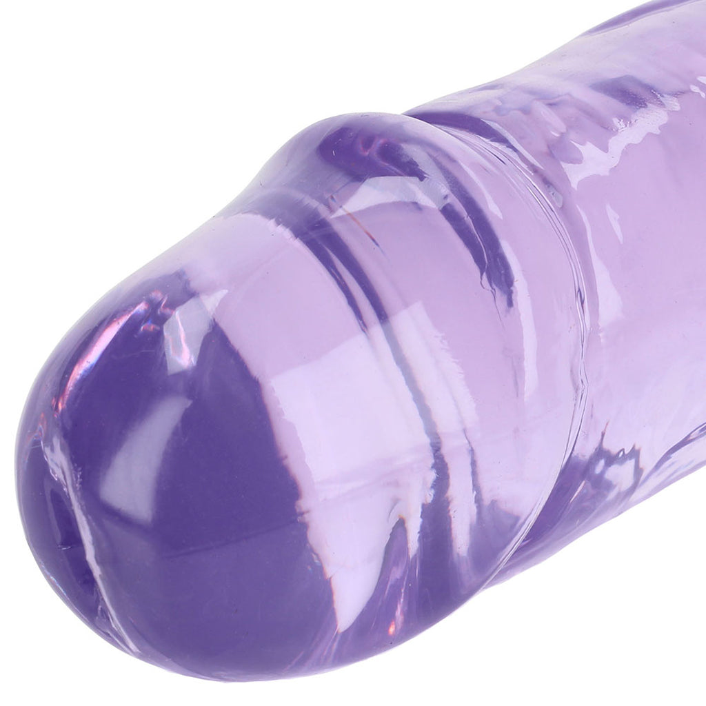 Crystal Clear Jelly 13 Inch Double Dildo in Purple