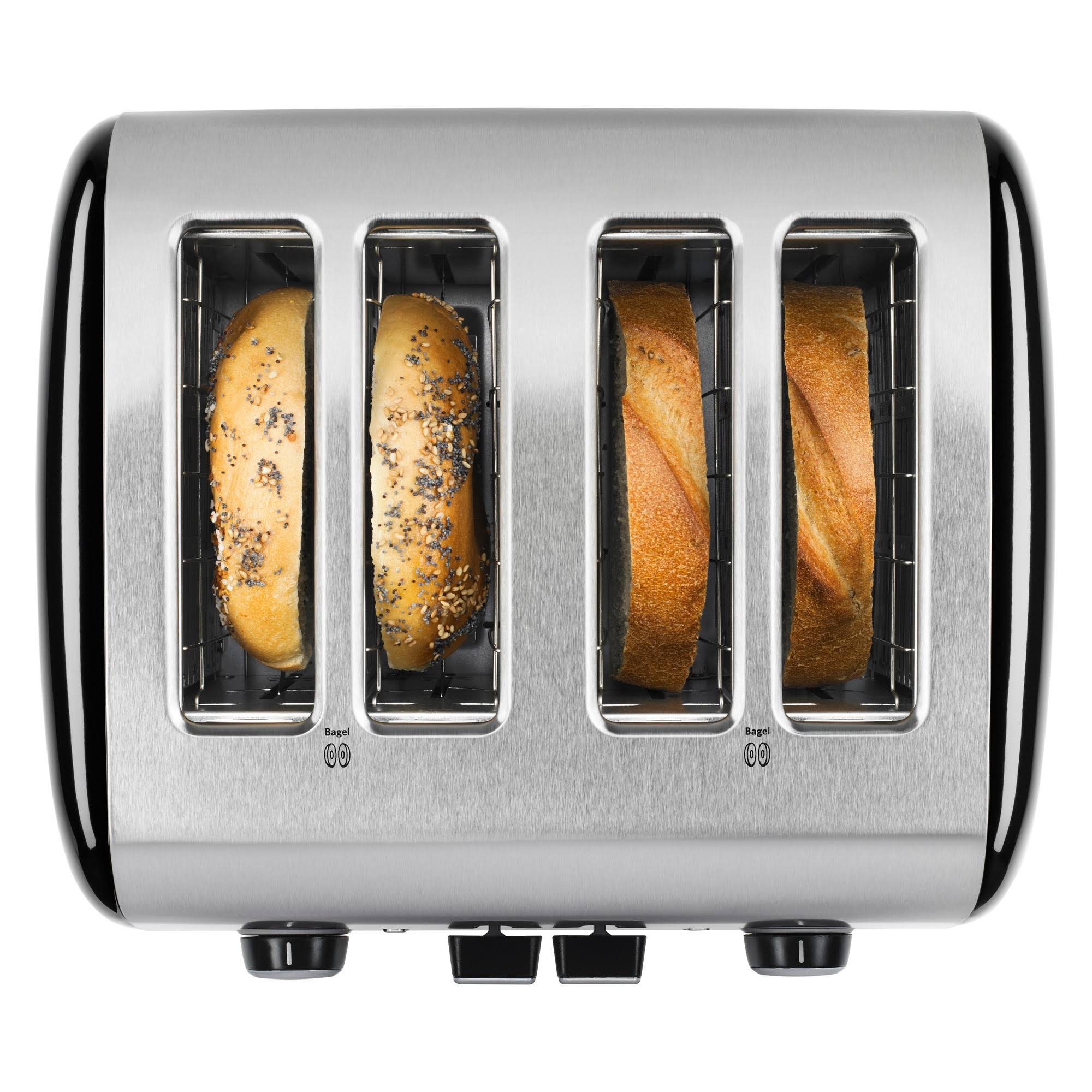 KitchenAid Refurbished 4-Slice Toaster with Manual High-Lift Lever RKMT4115OB - Black