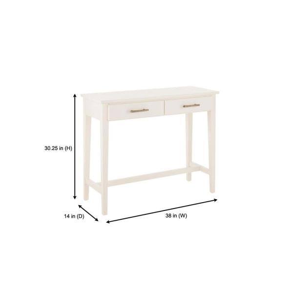 Home Decorators Collection Bellamy 38 in. Ivory Standard Rectangle Wood Console Table with Drawers