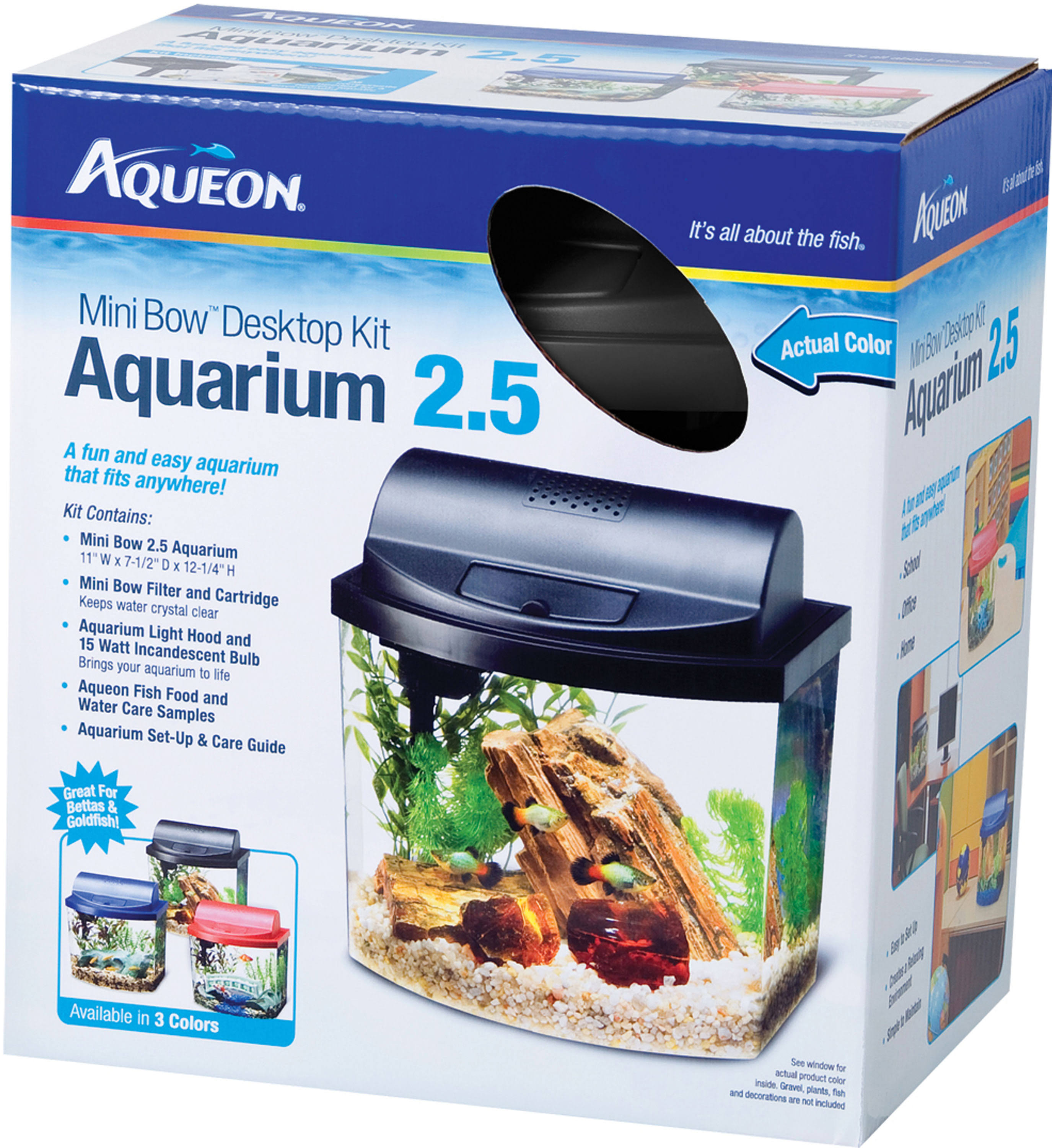 Aqueon LED MiniBow Aquarium Kit Black 5 Gallon