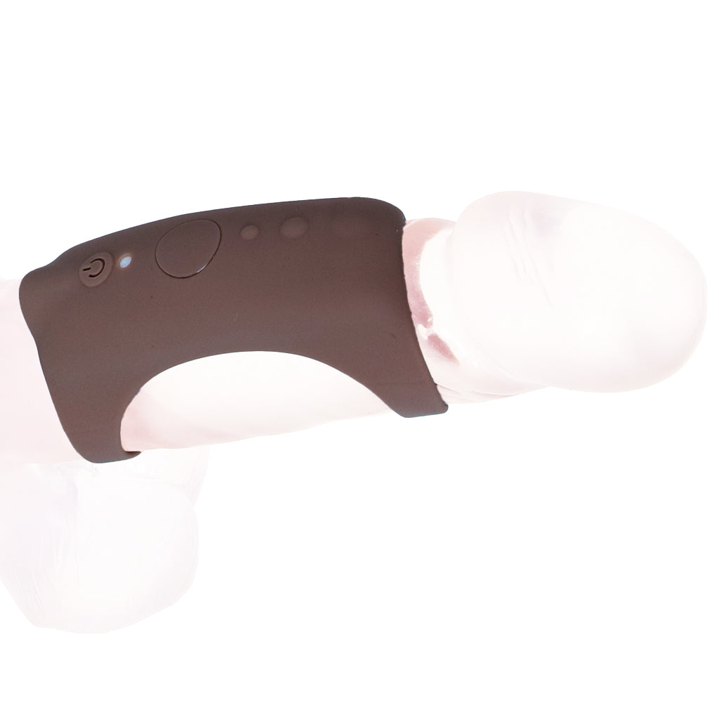 Vibrating Silicone Penis Sleeve in Dark
