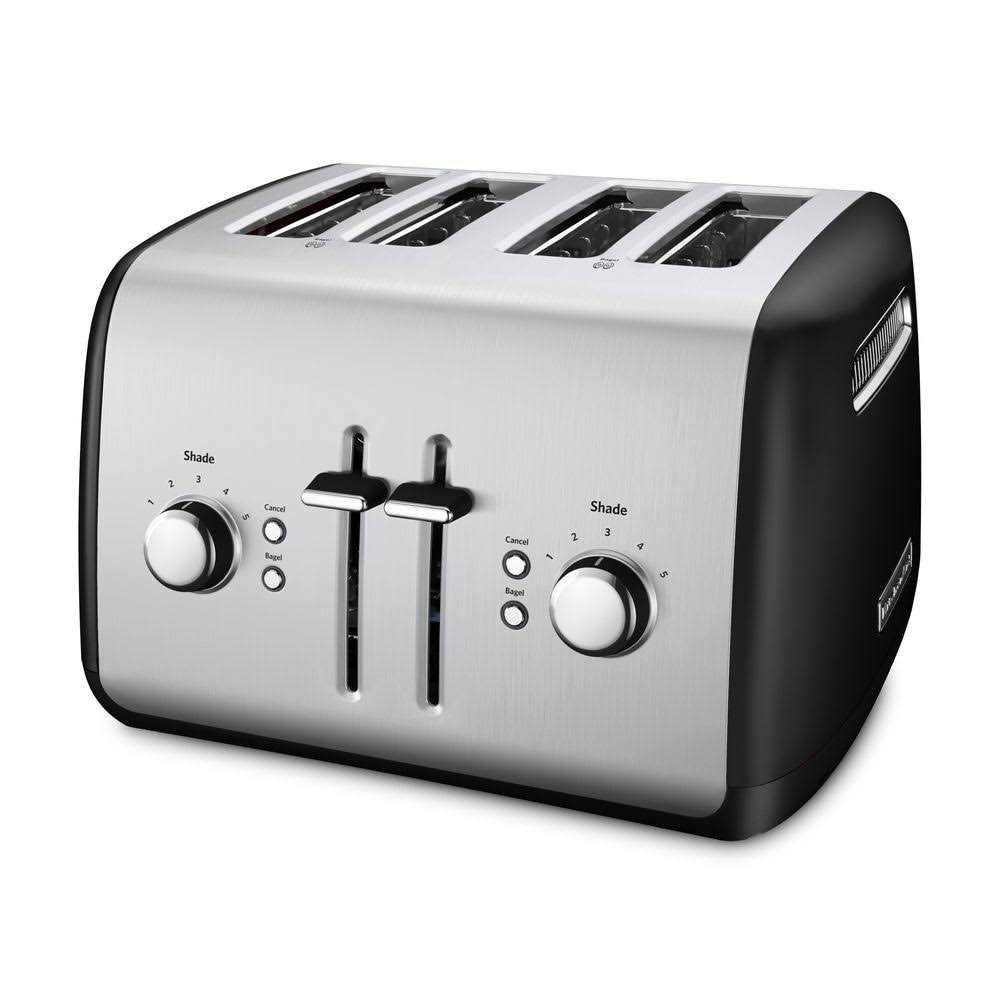KitchenAid Refurbished 4-Slice Toaster with Manual High-Lift Lever RKMT4115OB - Black