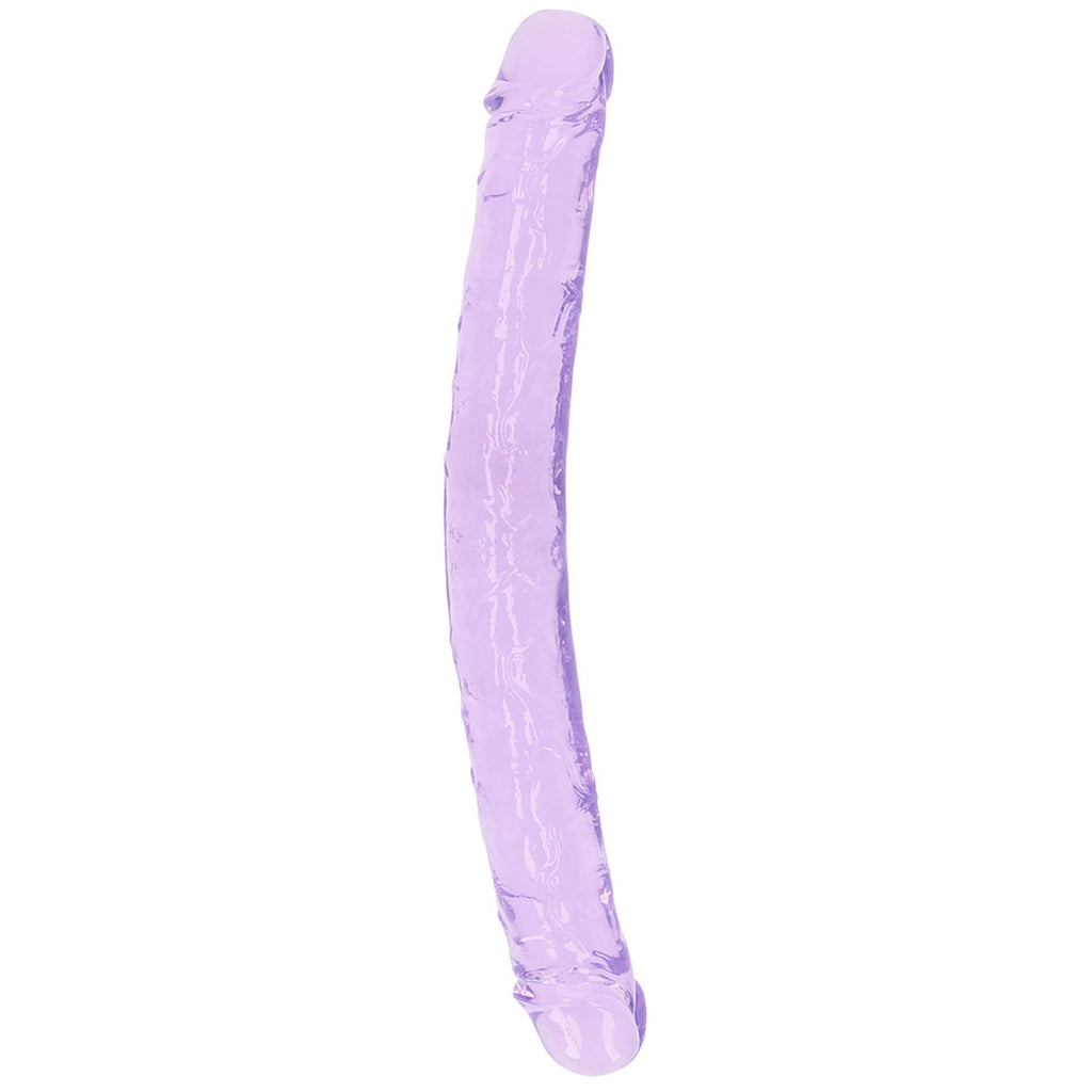 Crystal Clear Jelly 13 Inch Double Dildo in Purple