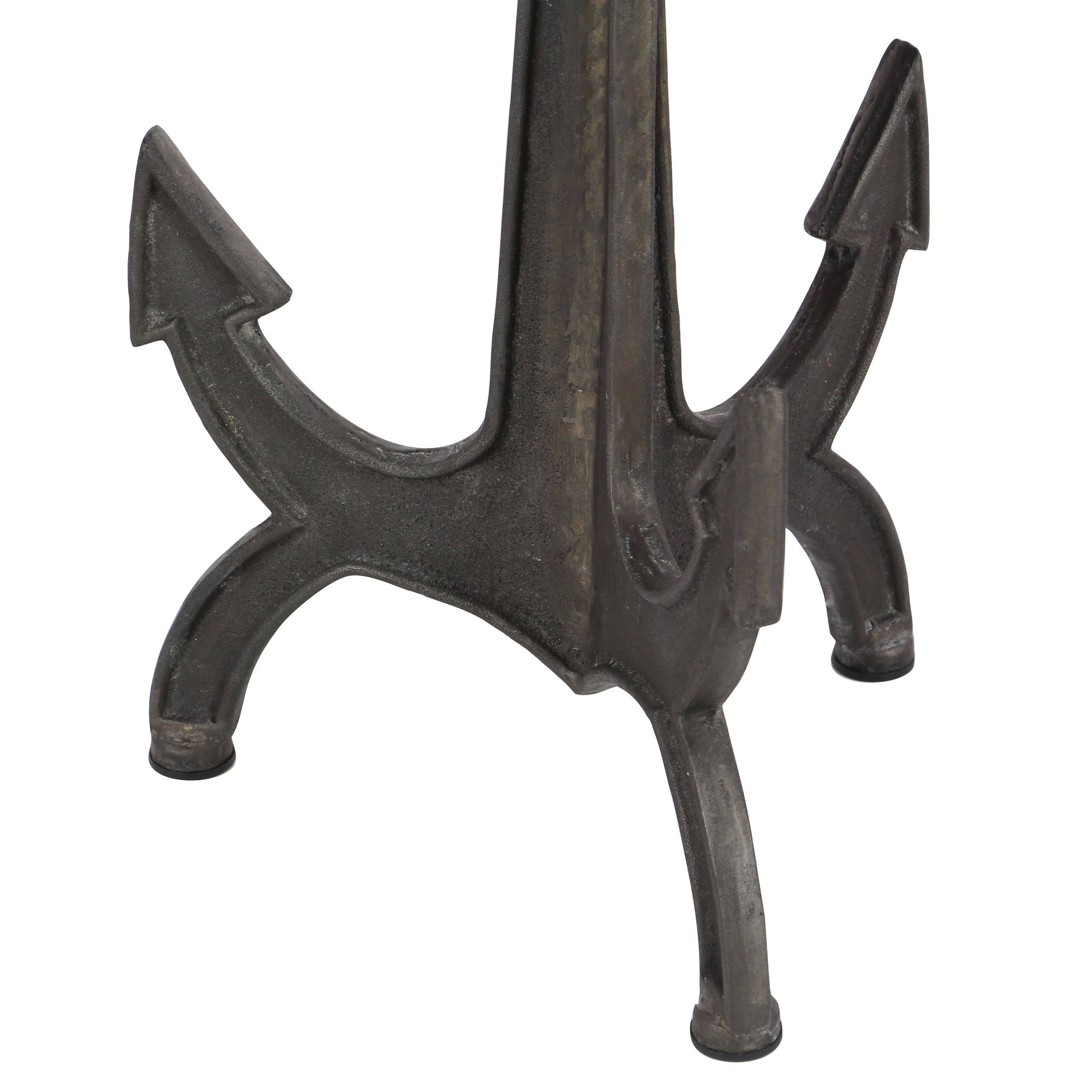 18x22/26x22 Metal and Wood Anchor Table, Brown/Black