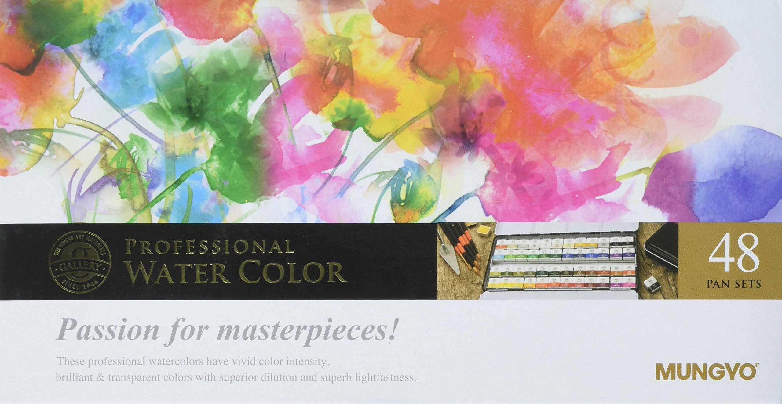 Mungyo Professional Watercolor Paint Pans Set 48 Color MWPH-48C