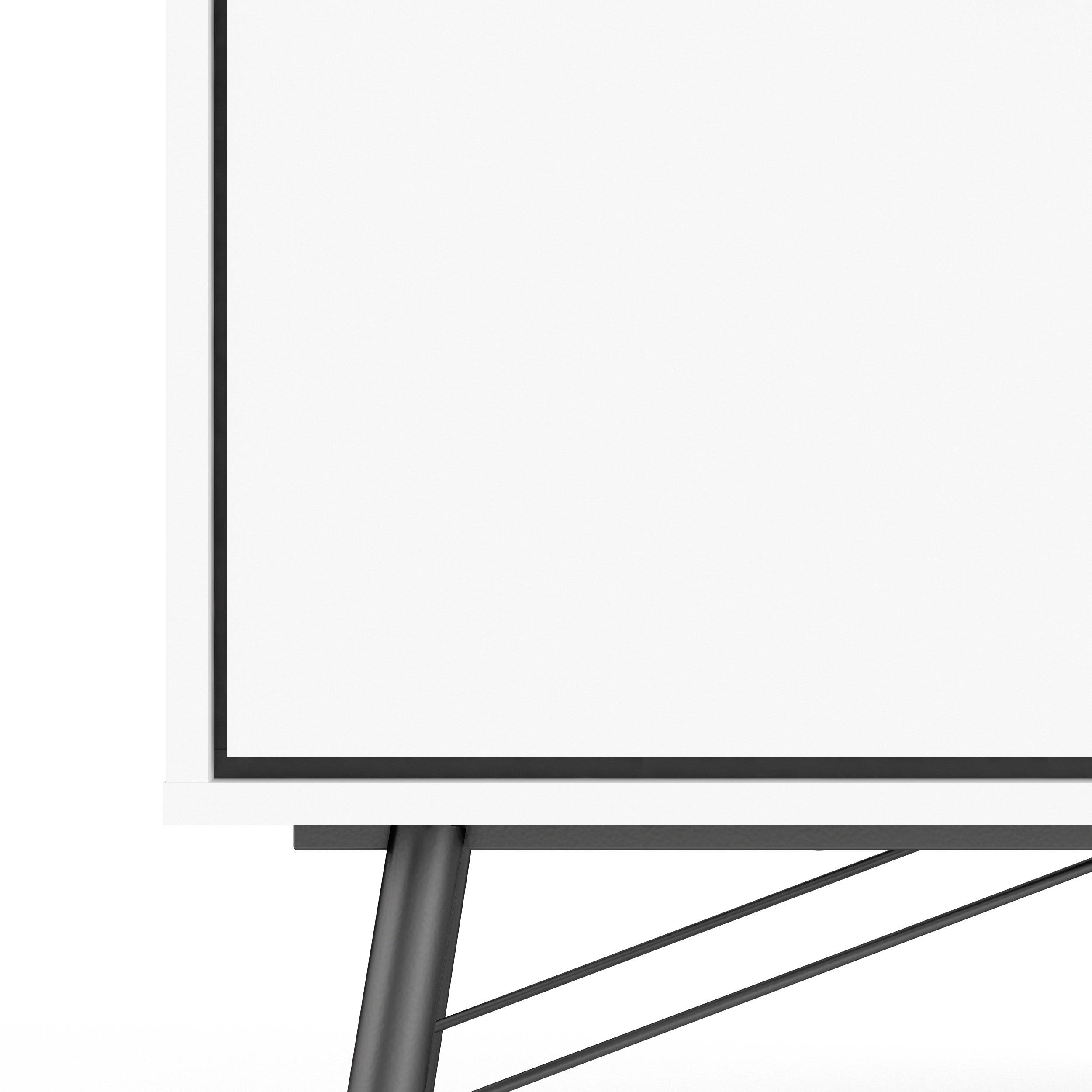 Tvilum Ry 1 DOOR, 2 Drawer Sideboard, White Matte/Black