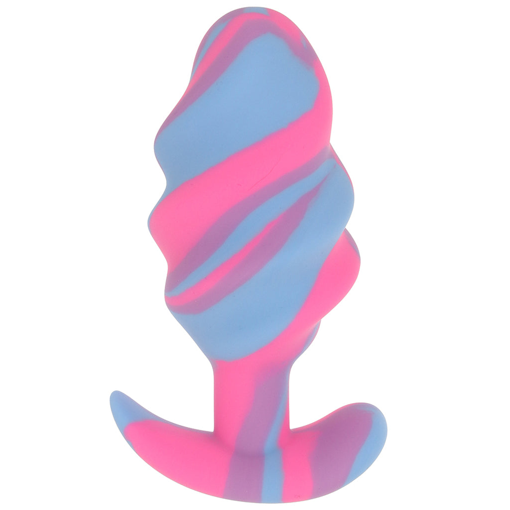 Cocks Unicorn Swirl Silicone Butt Plug in Large