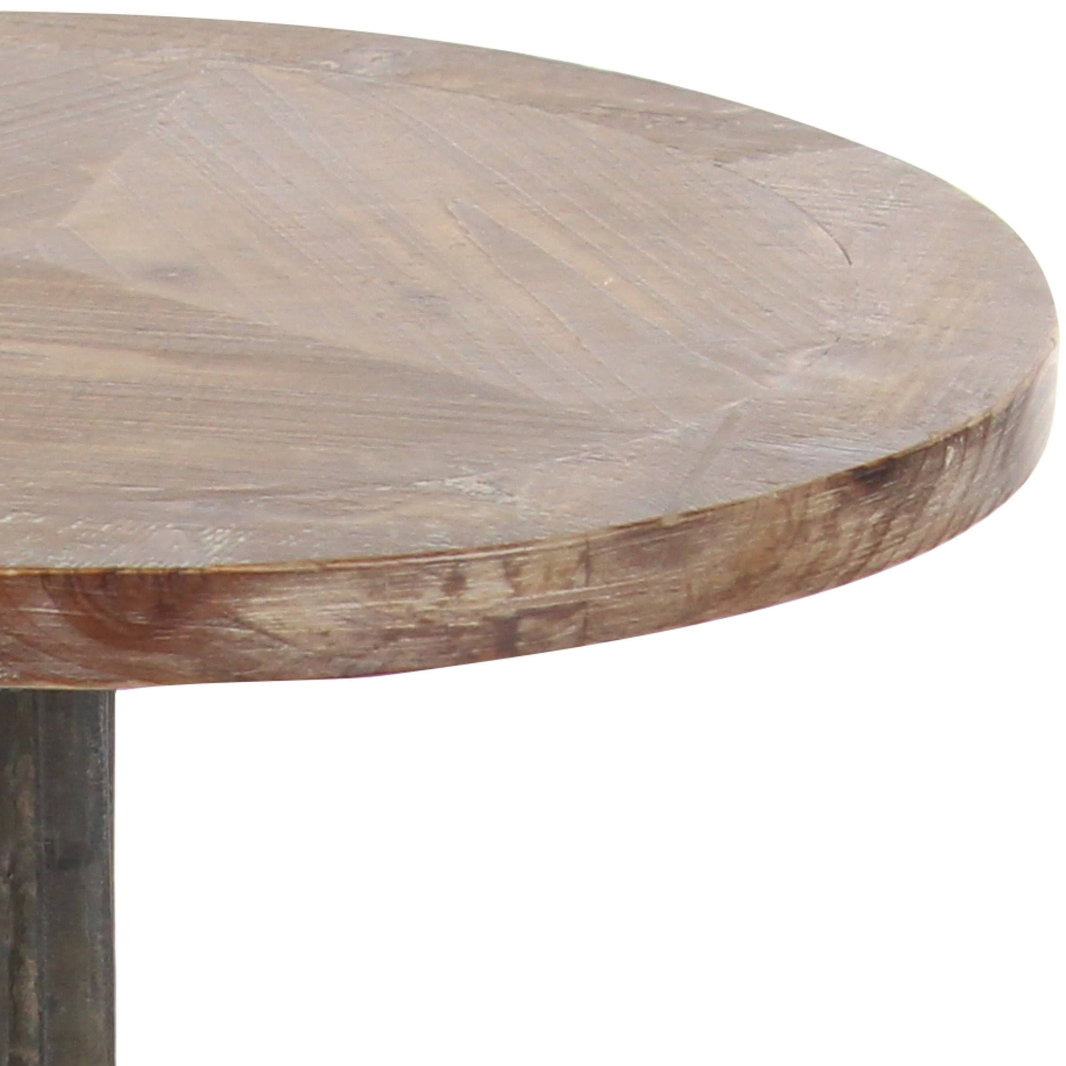 18x22/26x22 Metal and Wood Anchor Table, Brown/Black