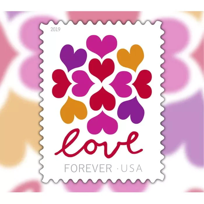 2019 Hearts Blossom Love Stamps 100pcs/Pack