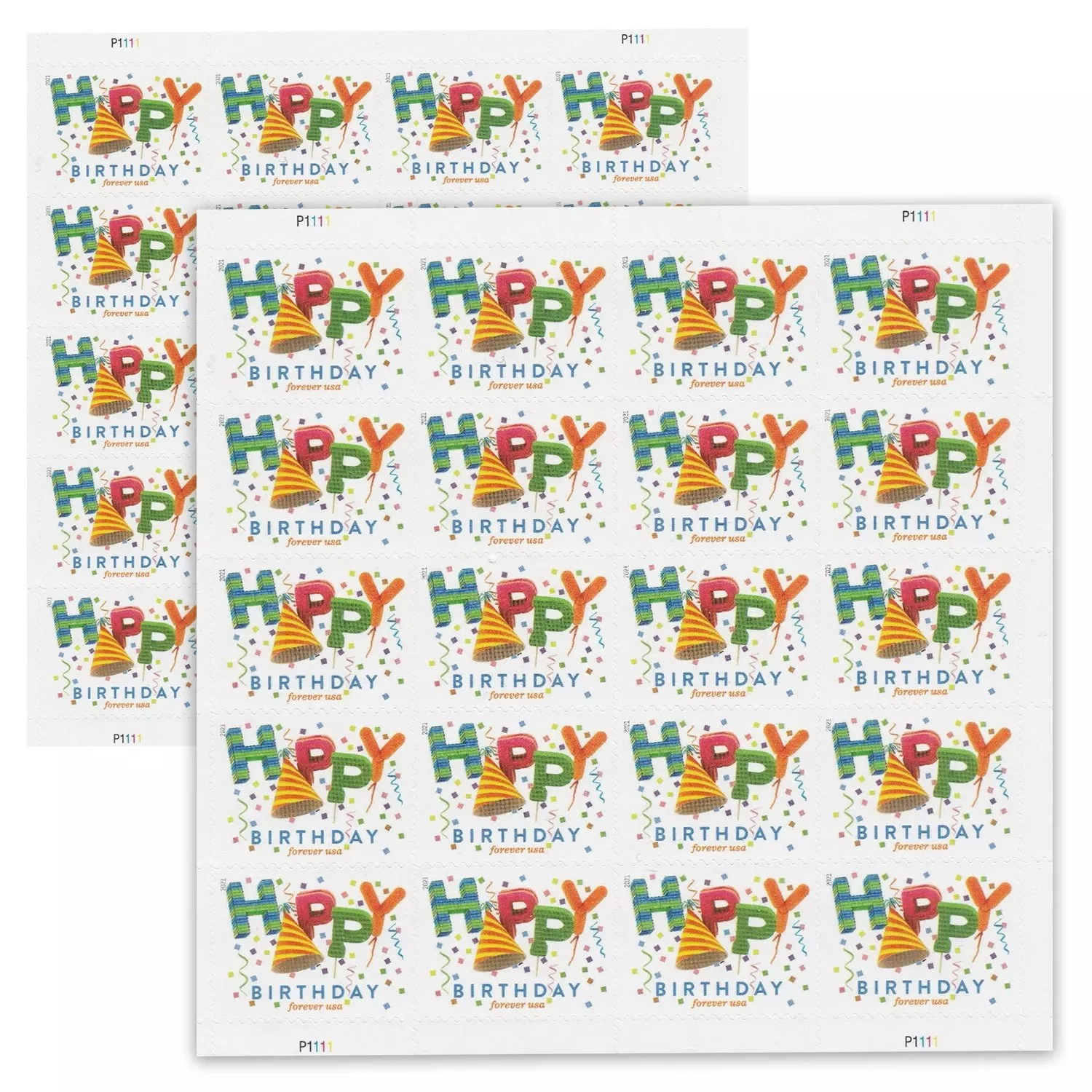 2021 Happy Birthday Stamps 100pcs/Pack