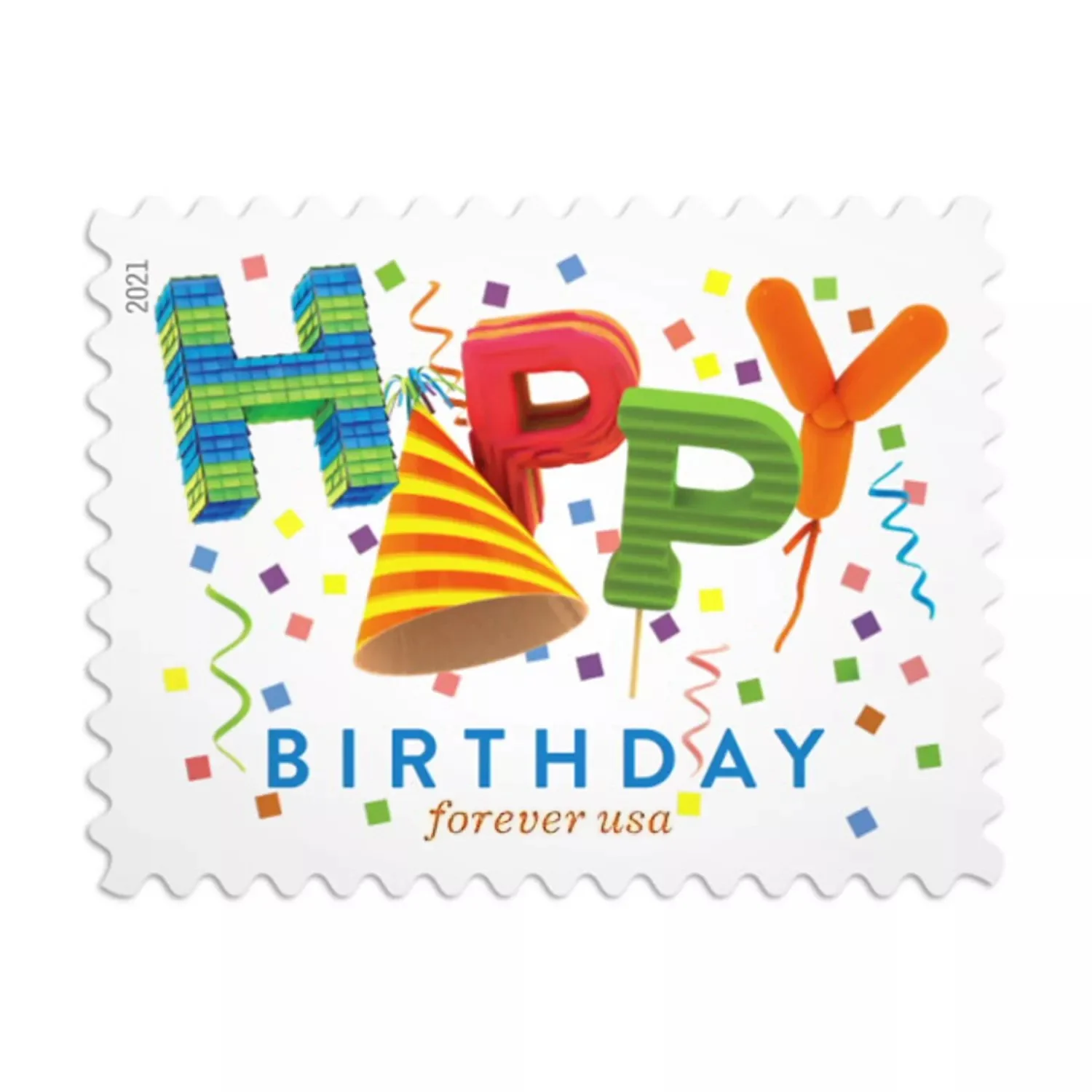 2021 Happy Birthday Stamps 100pcs/Pack