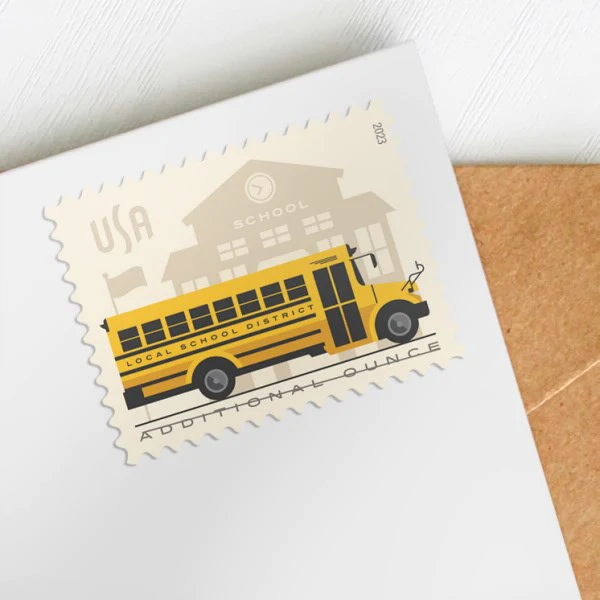 100 Forever Stamps 2023 USPS First-Class School Bus Stamps