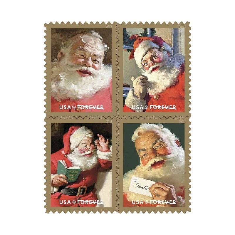 2018 USPS Classic Santa Sparkling Holidays Stamps