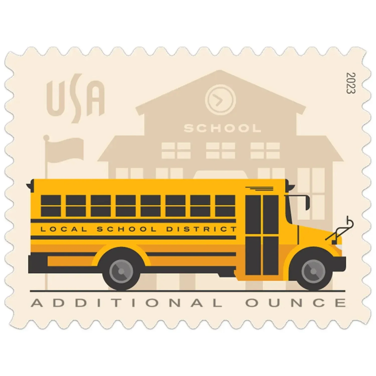 100 Forever Stamps 2023 USPS First-Class School Bus Stamps