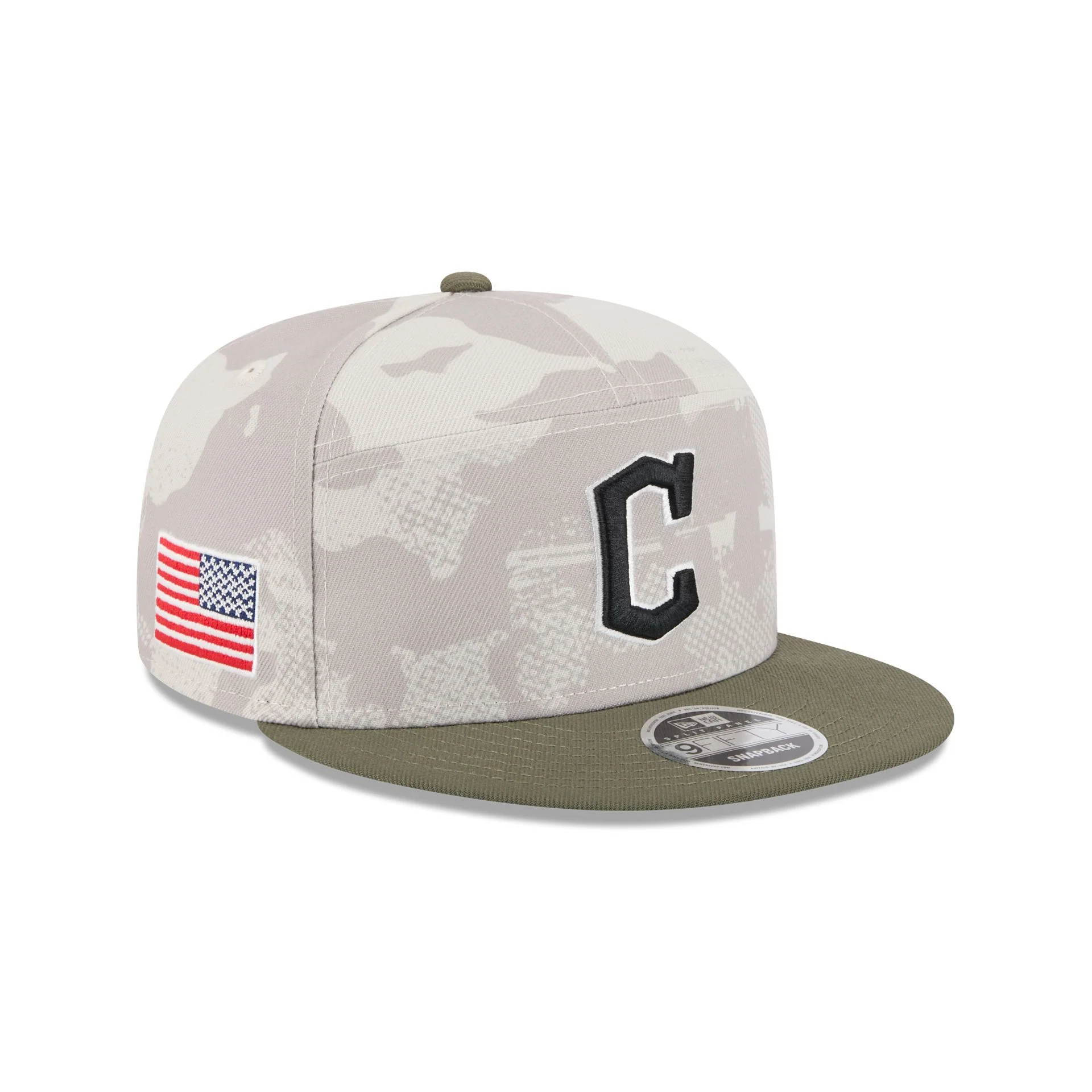 Cleveland Guardians Armed Forces Day 2025 Split Panel 9FIFTY Snapback Hat
