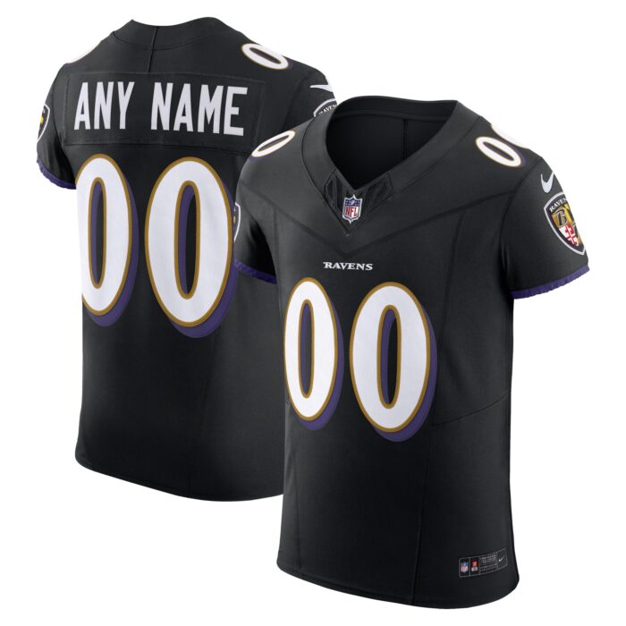 Men’s Baltimore Ravens Nike Black Vapor F.U.S.E. Elite Custom Jersey