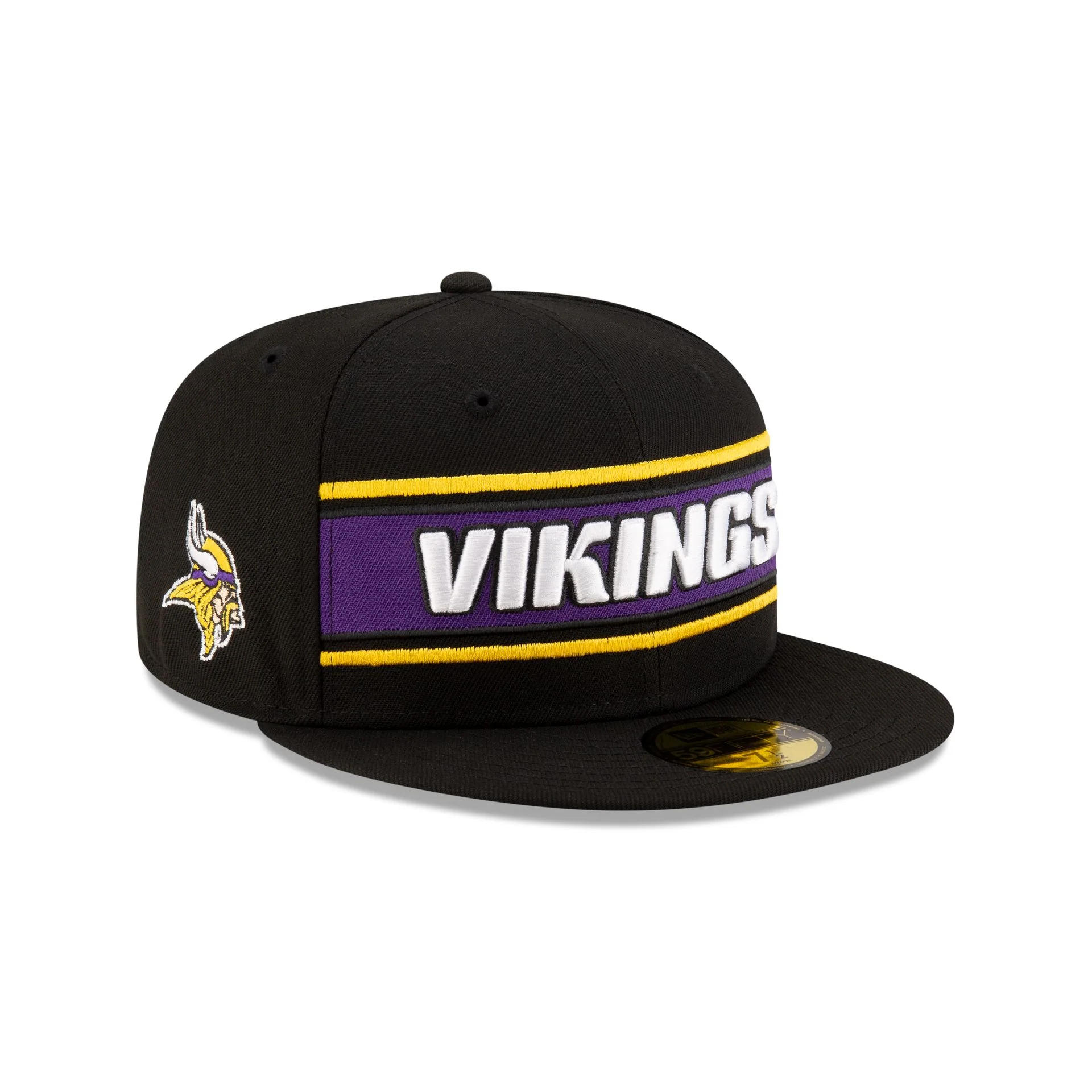 Minnesota Vikings 2024 Sideline Black 59FIFTY Fitted Hat
