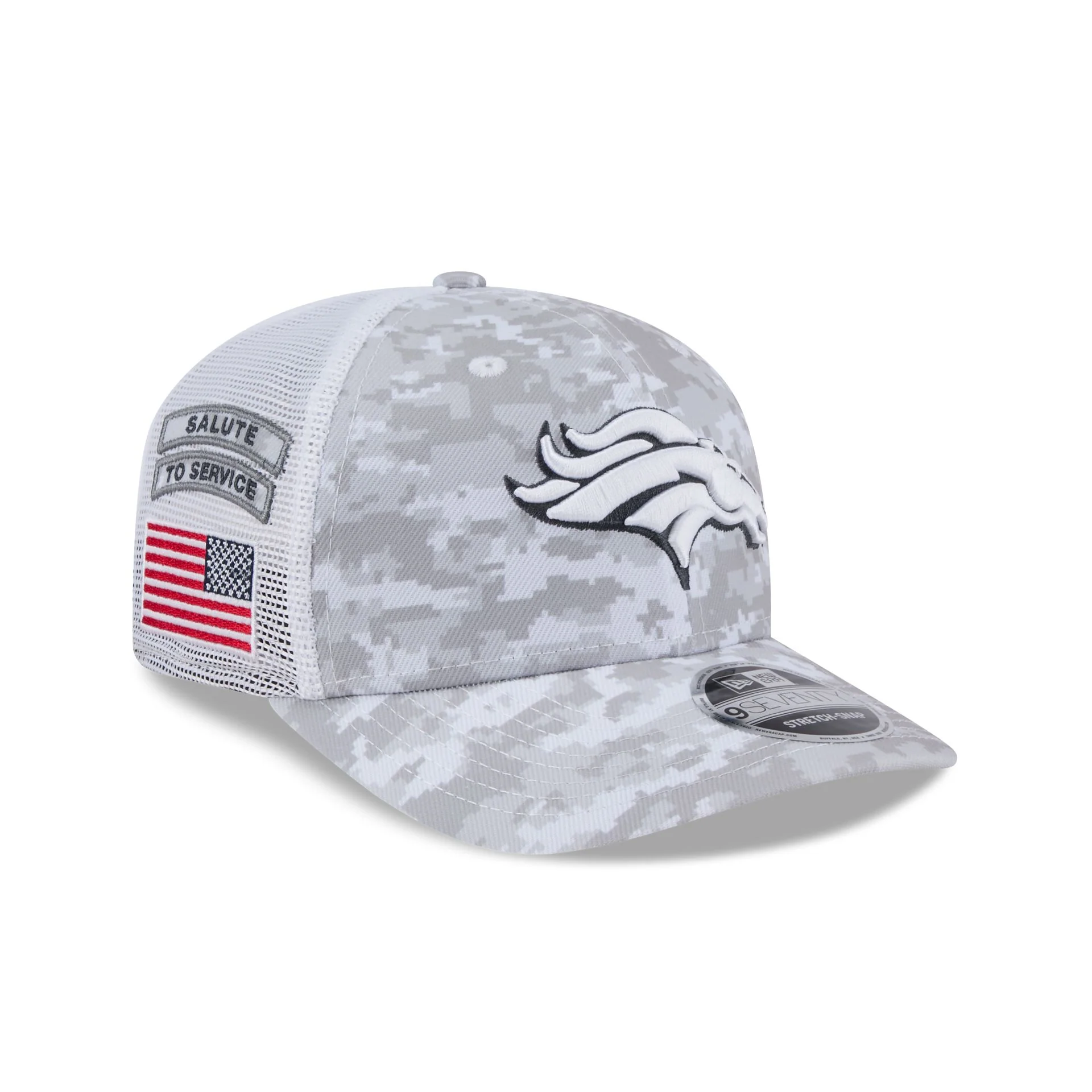 Denver Broncos 2024 Salute to Service 9SEVENTY Trucker Hat