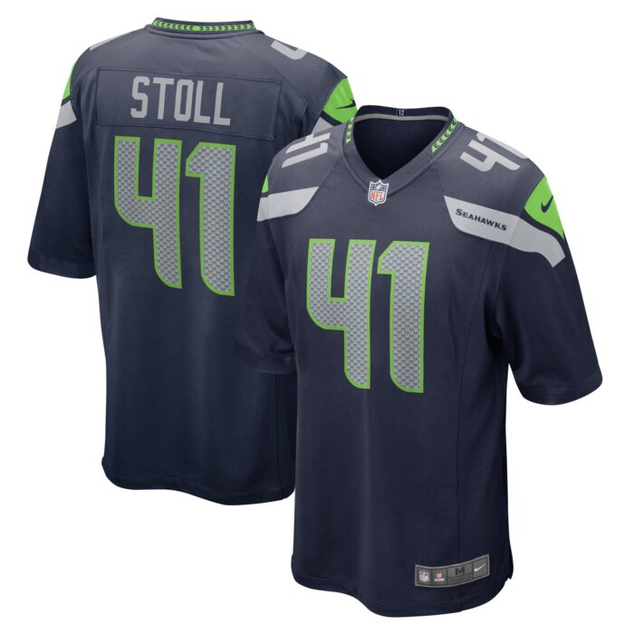 Men’s Seattle Seahawks Chris Stoll Nike College Navy Game Jersey