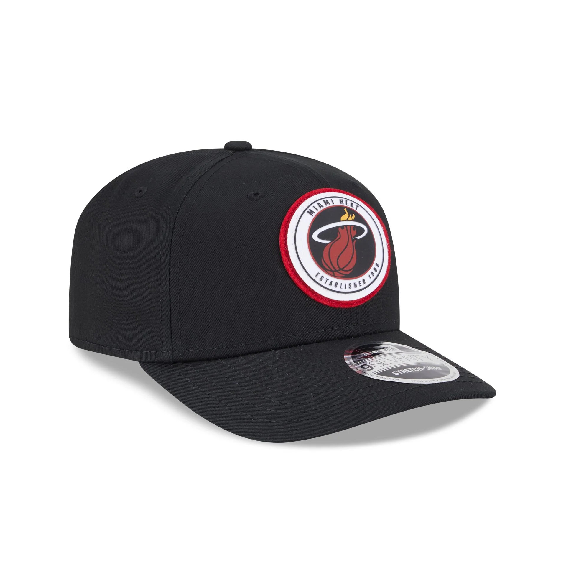 Miami Heat Circle Patch 9SEVENTY Stretch-Snap Hat