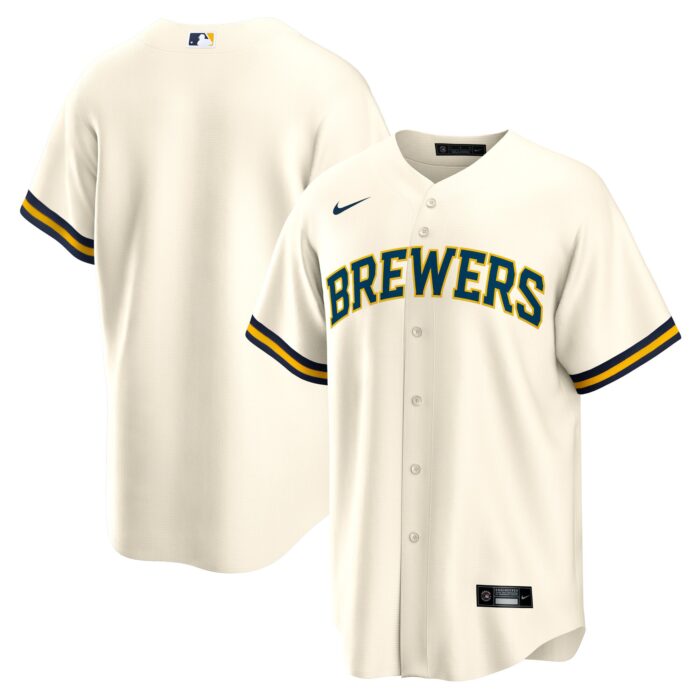Men’s Milwaukee Brewers Nike Cream Home Replica Team Jersey