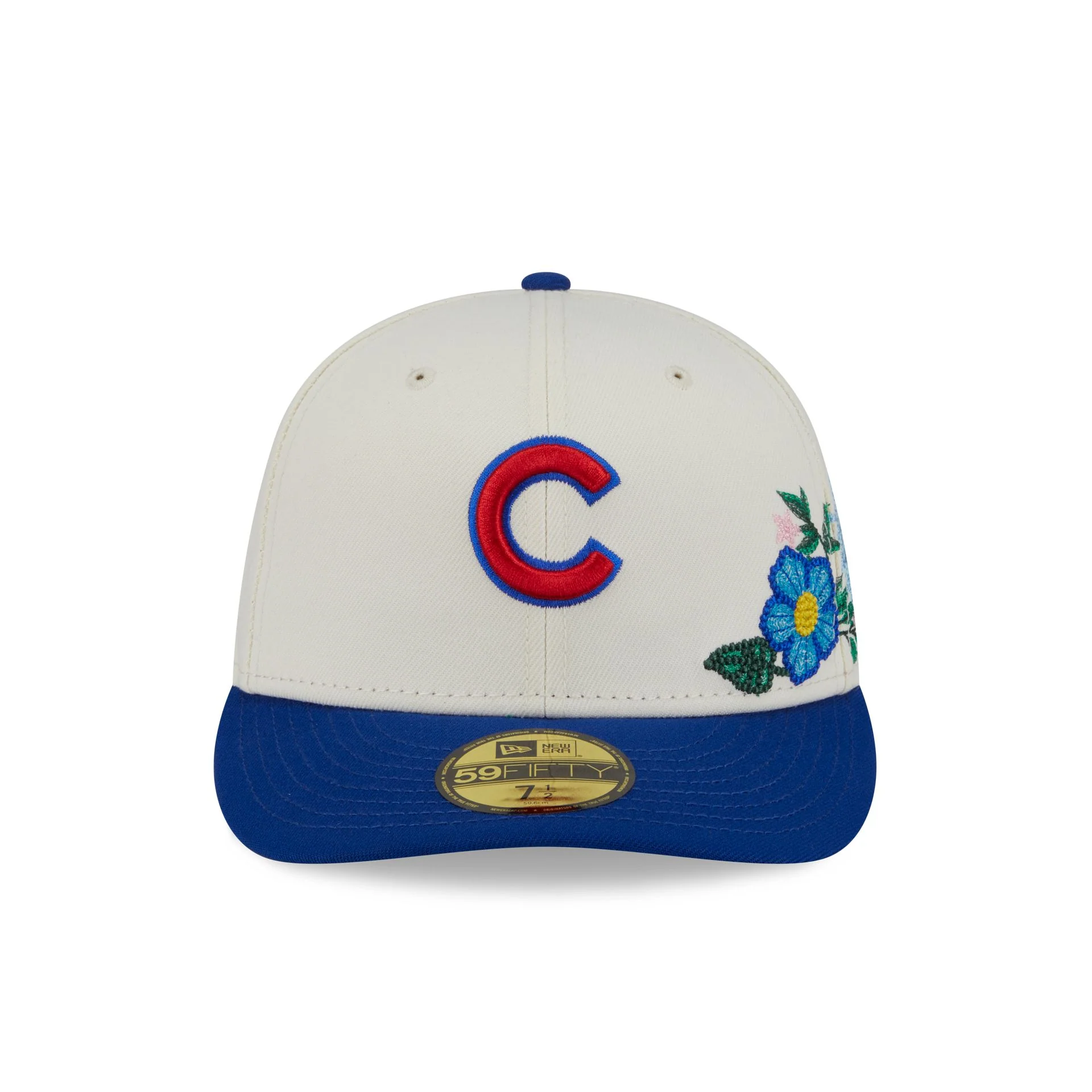 Chicago Cubs Tonal Florals White 59FIFTY Fitted Hat