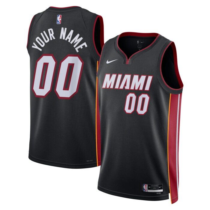 Unisex Miami Heat Nike Black Swingman Custom Jersey – Icon Edition